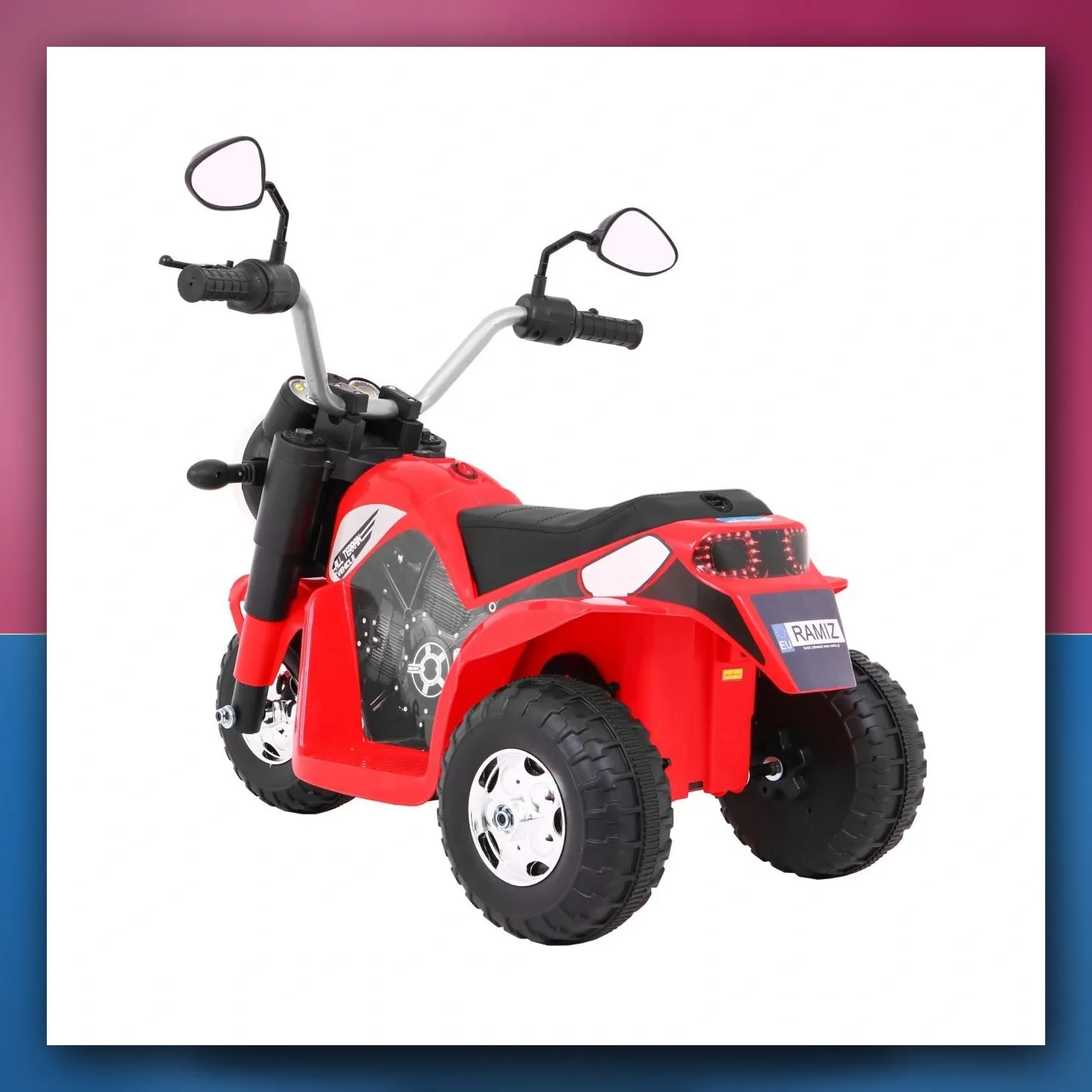 Motorić MiniBike na akumulator za djecu - crveni + Zvukovi + Svjetla LED + Eko koža - slika 1