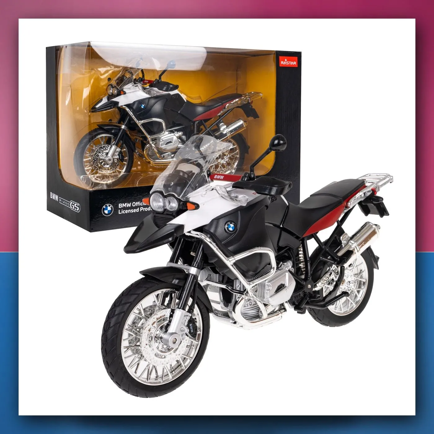 Motocikl BMW R 1200 GS bijeli RASTAR 1:9 metalni model