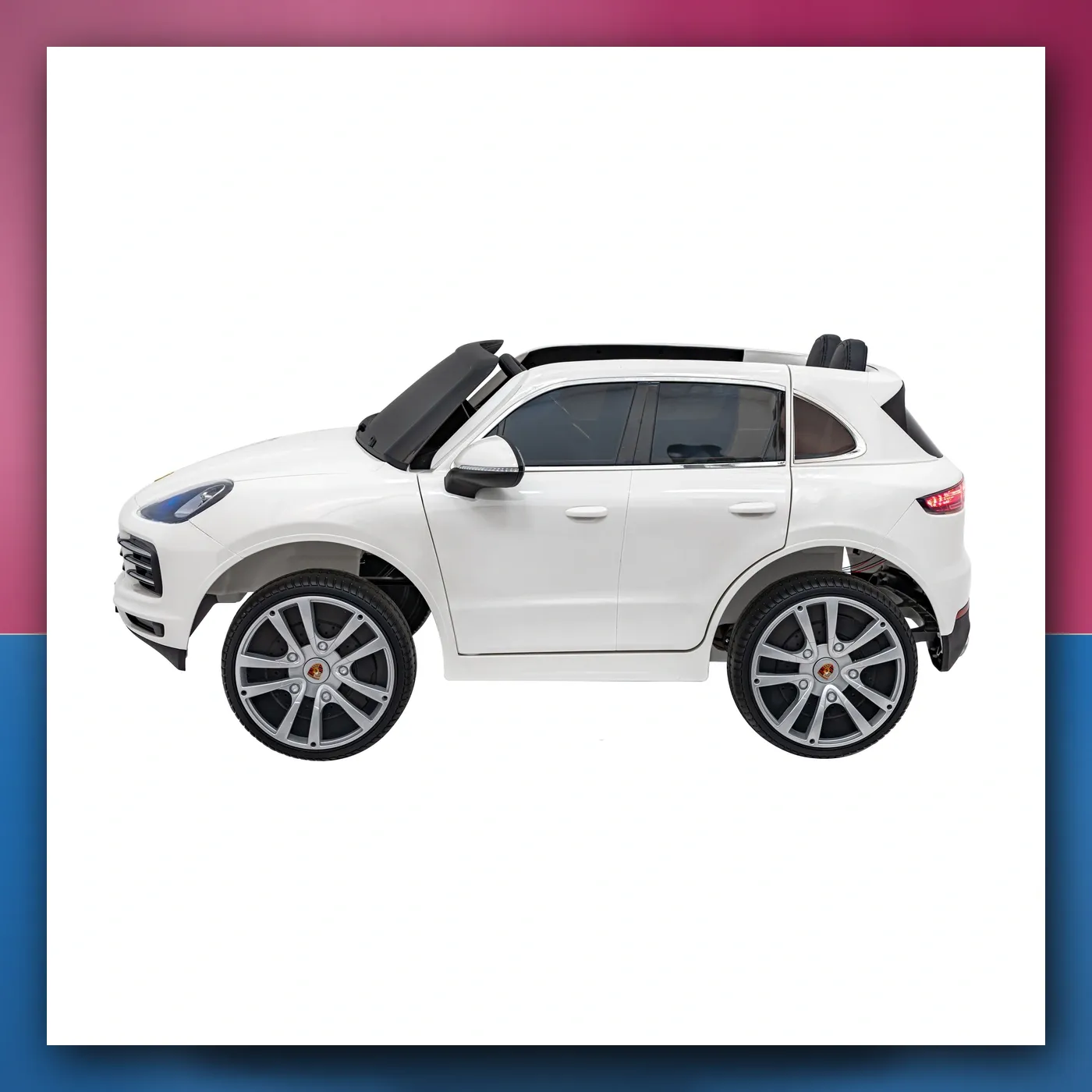 Porsche Cayenne S na akumulator za djecu - Lakir bijeli SUV + Daljinski upravljač - slika 1