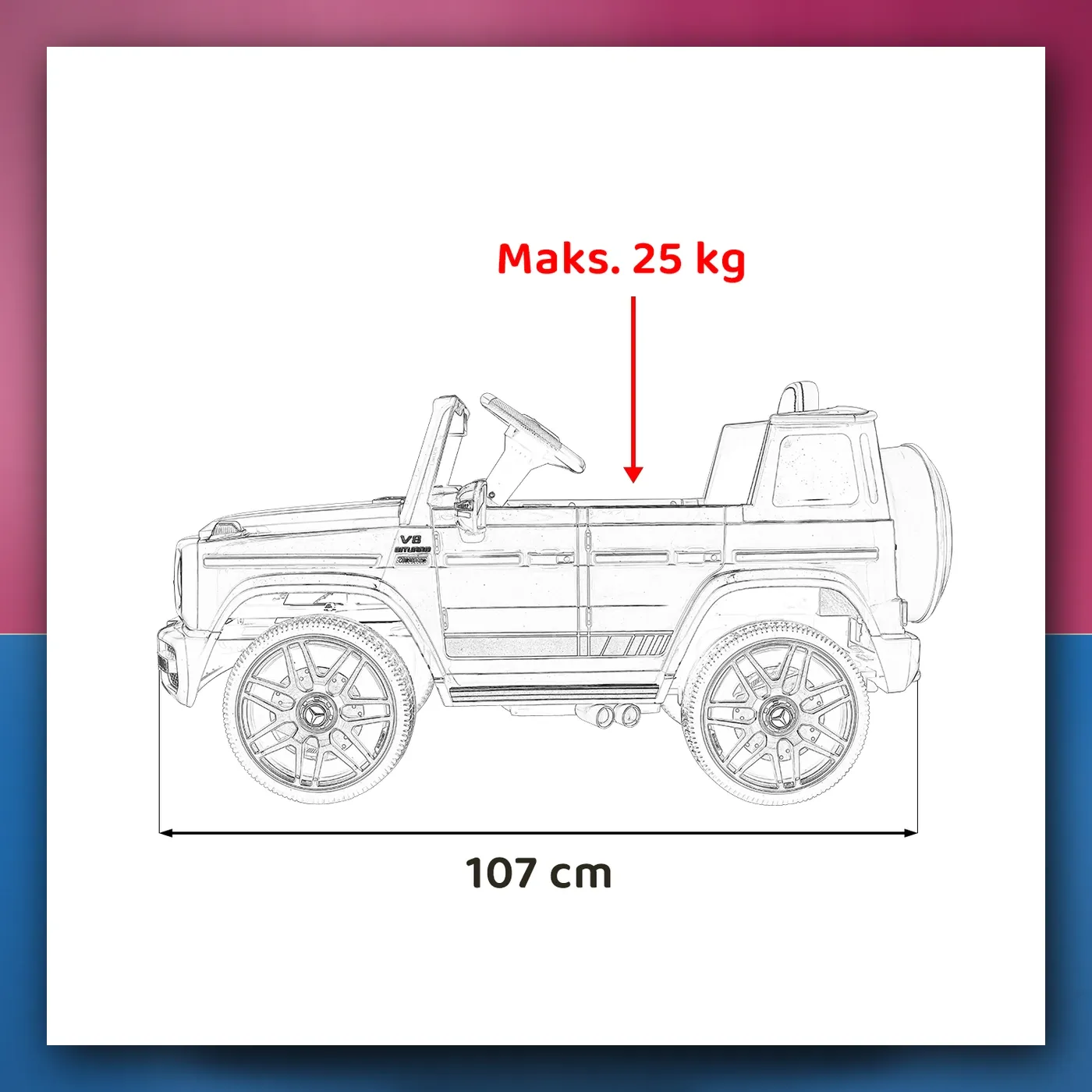 Mercedes AMG G63 za djecu crveni + Daljinski upravljač - slika 1