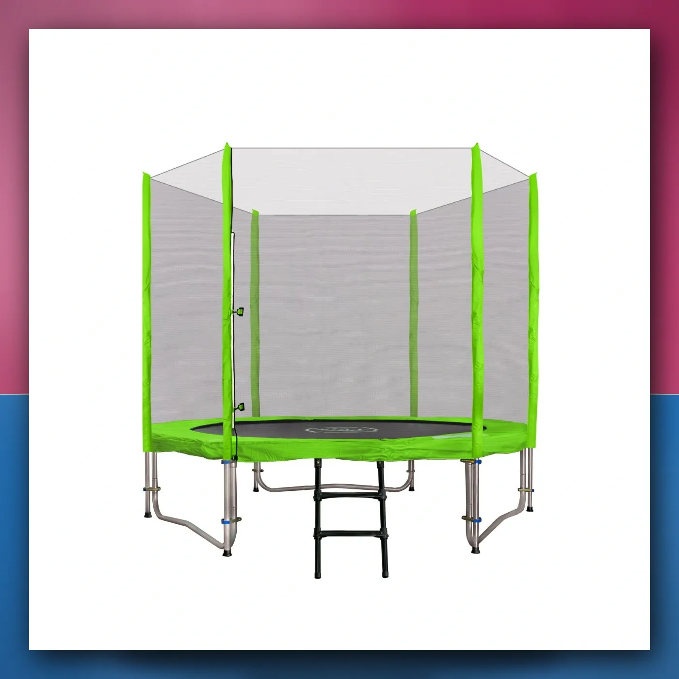 Trampolina vrtna SkyRamiz 244cm 8FT za djecu zeleni + Dodaci - slika 1