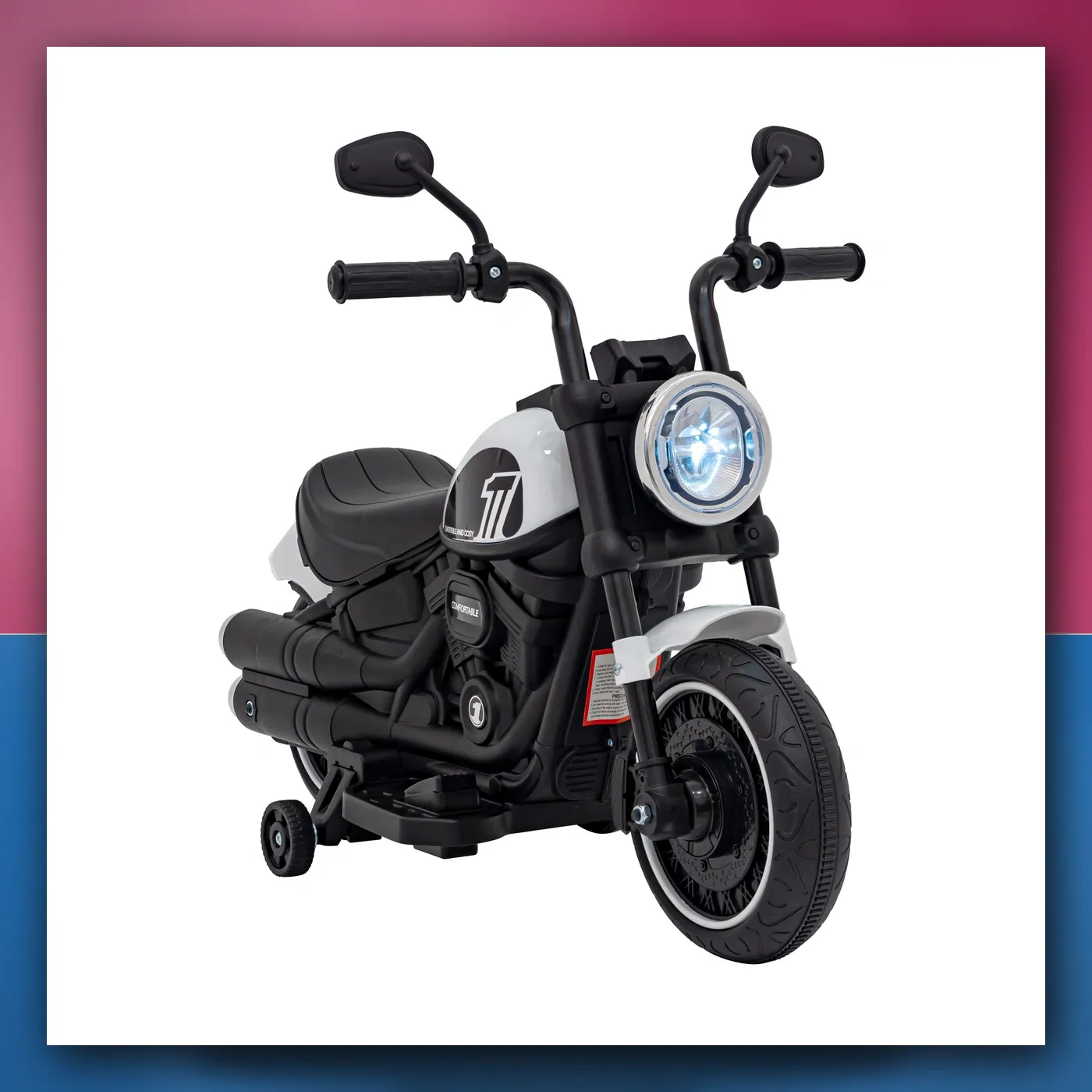 Motorić Sjekira BRŽE na akumulator za djecu - bijeli + Radio FM + Panel audio + LED - slika 1