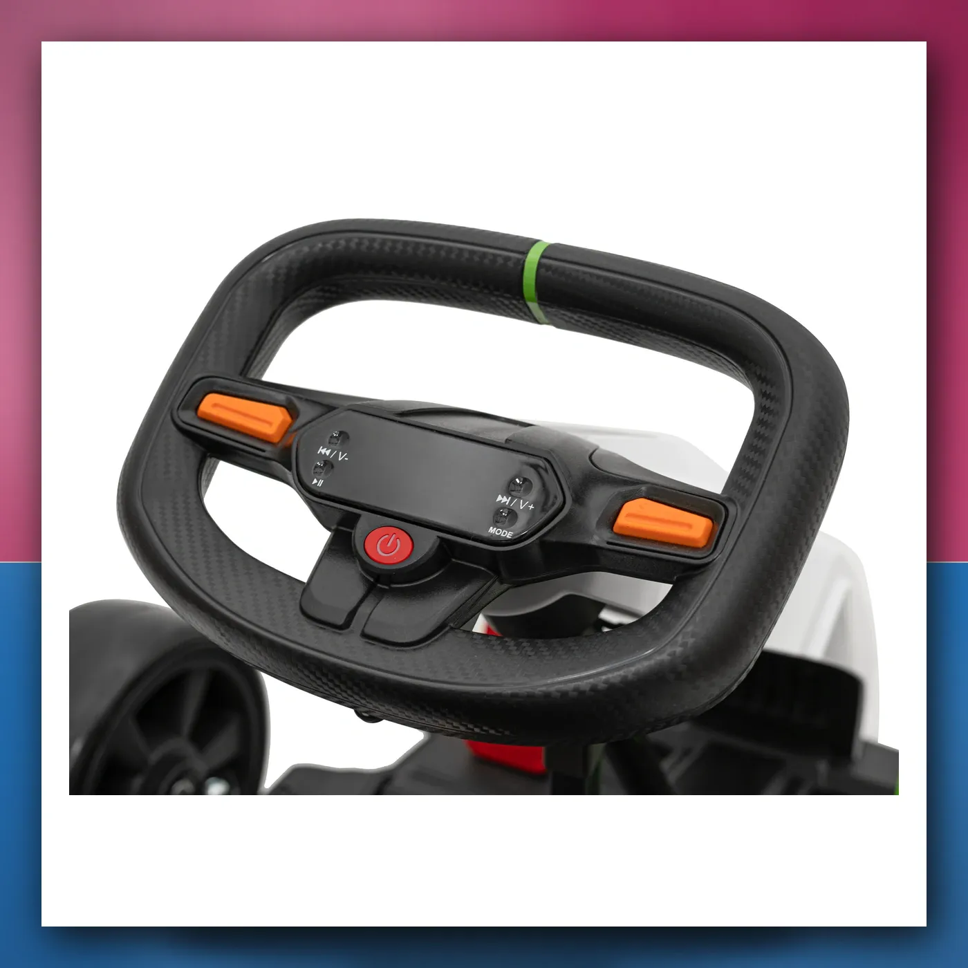 Gokart Brzo 3 Drift na akumulator za djecu - bijeli + Funkcija drifta + Motori 2x150W + Radio LED + Pojasevi - slika 1