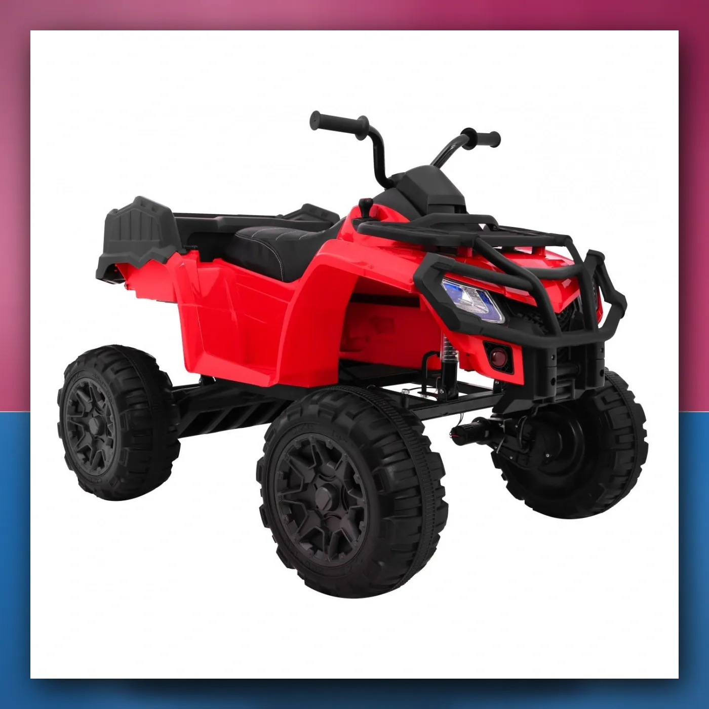 Četverocikl XL ATV na akumulator za djecu - crveni + Pogon 4x4 + Prtljažnik + Lagani Start + EVA + Audio + LED - slika 1