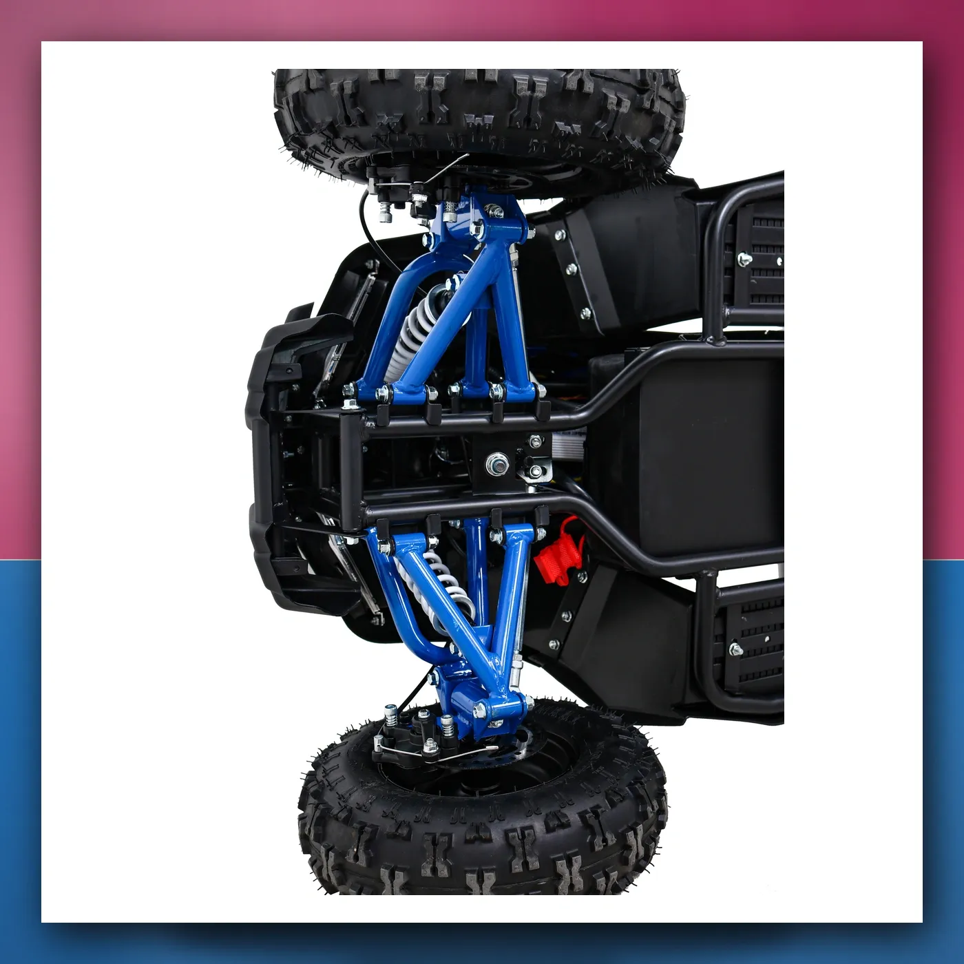 Četverocikl E - STAR na akumulator plavi 35km / h + Motor 1000W + Kotači pumpano + Regulacija sjedala - slika 1