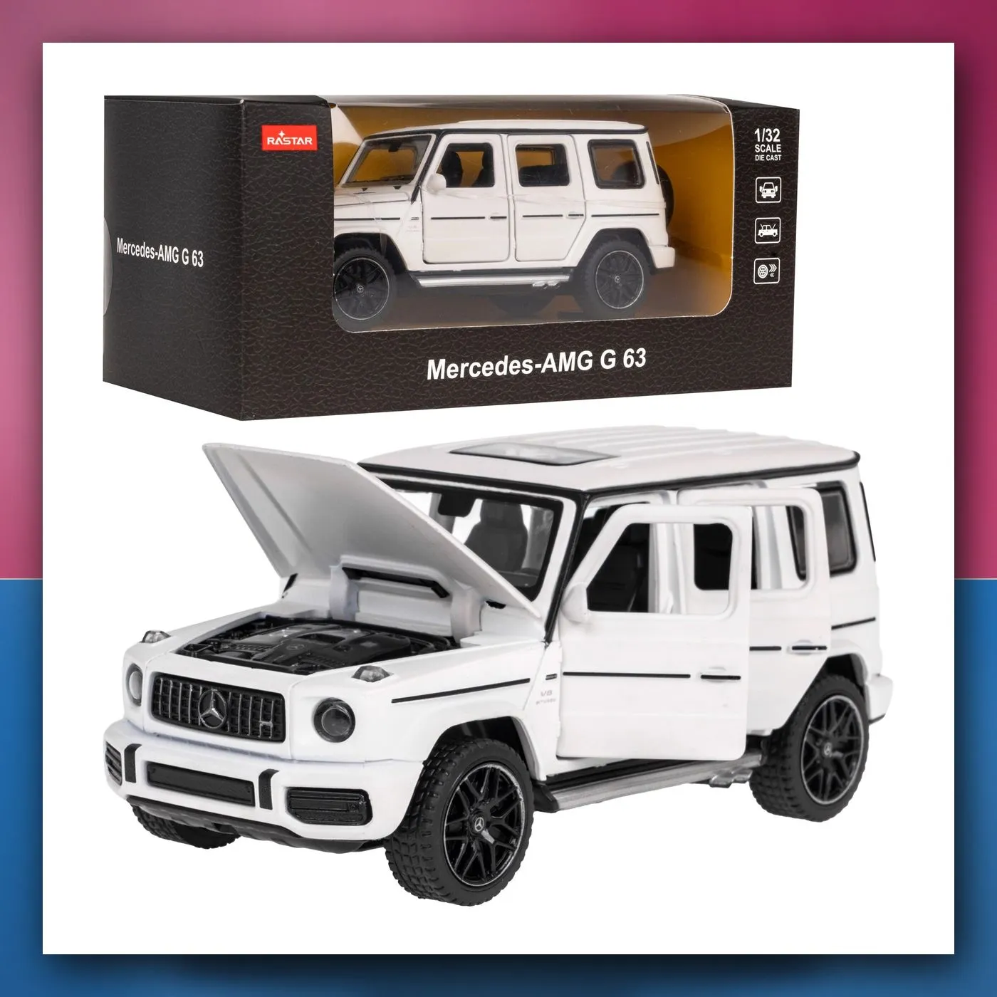 Mercedes-AMG G 63 bijeli RASTAR 1:32 metalni model