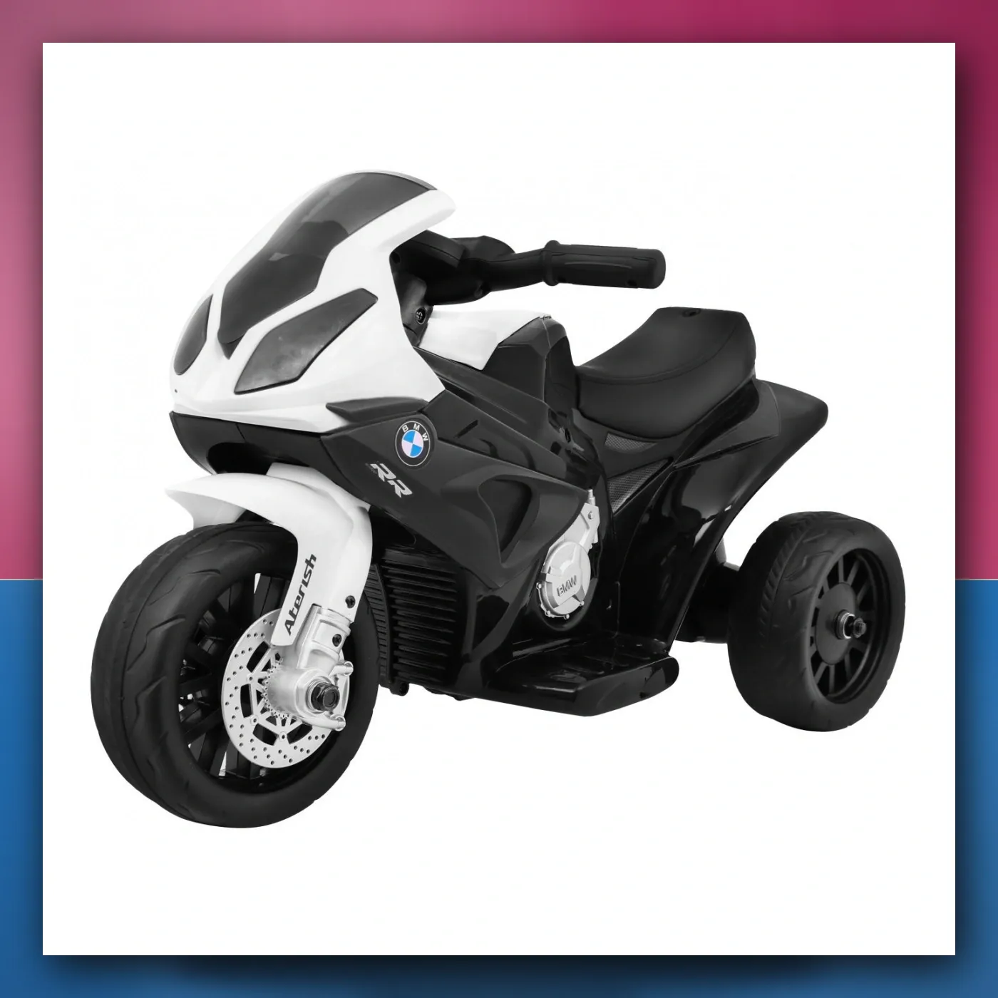 Motor BMW S1000 RR Mini na akumulator za djecu - crni + 3 kotači + Zvukovi + LED - slika 1