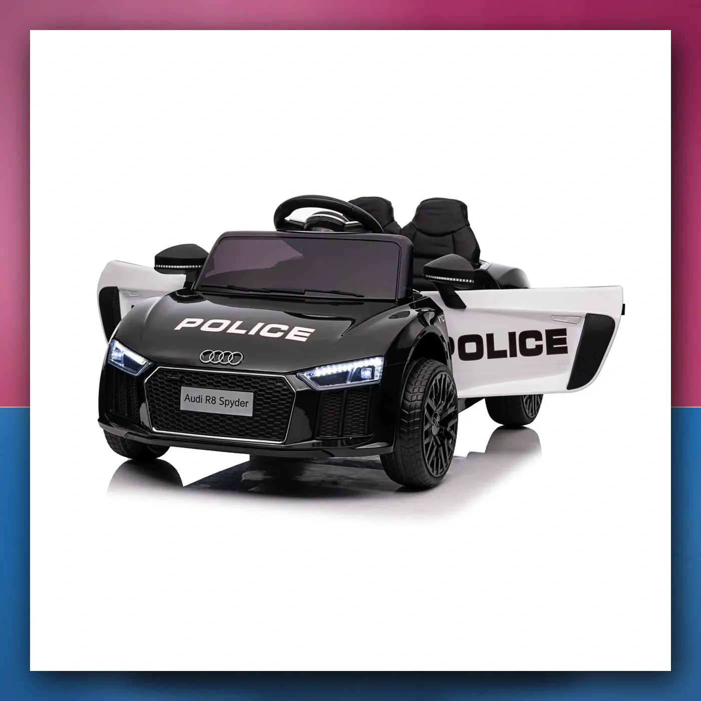Audi R8 Policija na akumulator za djecu - + Daljinski upravljač + EVA + Lagani Start + MP3 + LED - slika 1