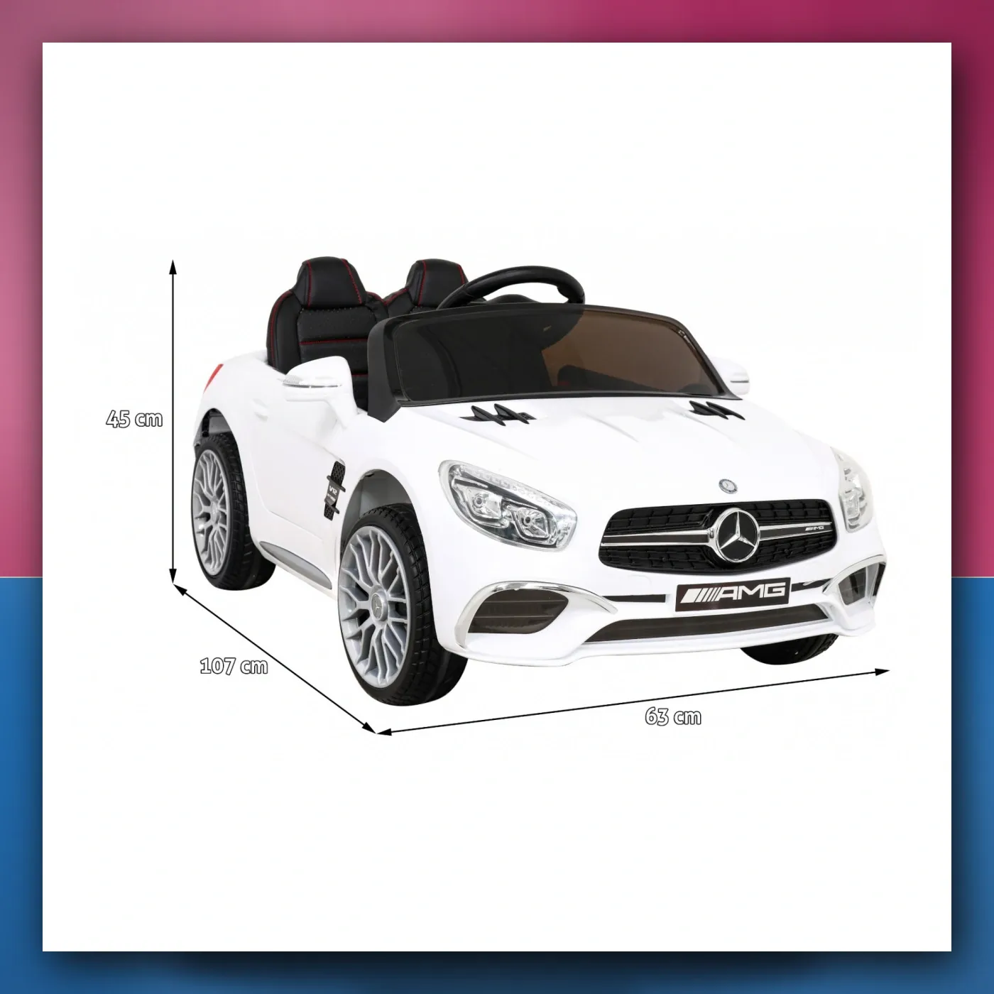 Mercedes Benz AMG SL65 S električni za djecu bijeli + Daljinski upravljač - slika 1