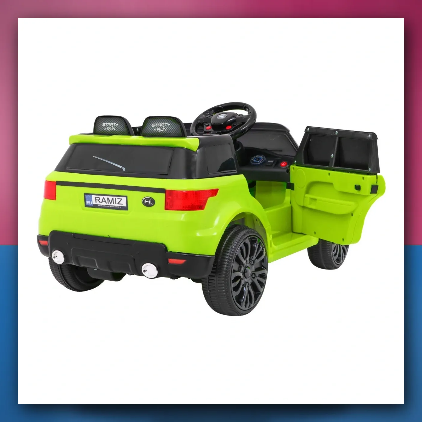 Mali auto Start Run na akumulator, zeleni SUV + Daljinski upravljač - slika 1