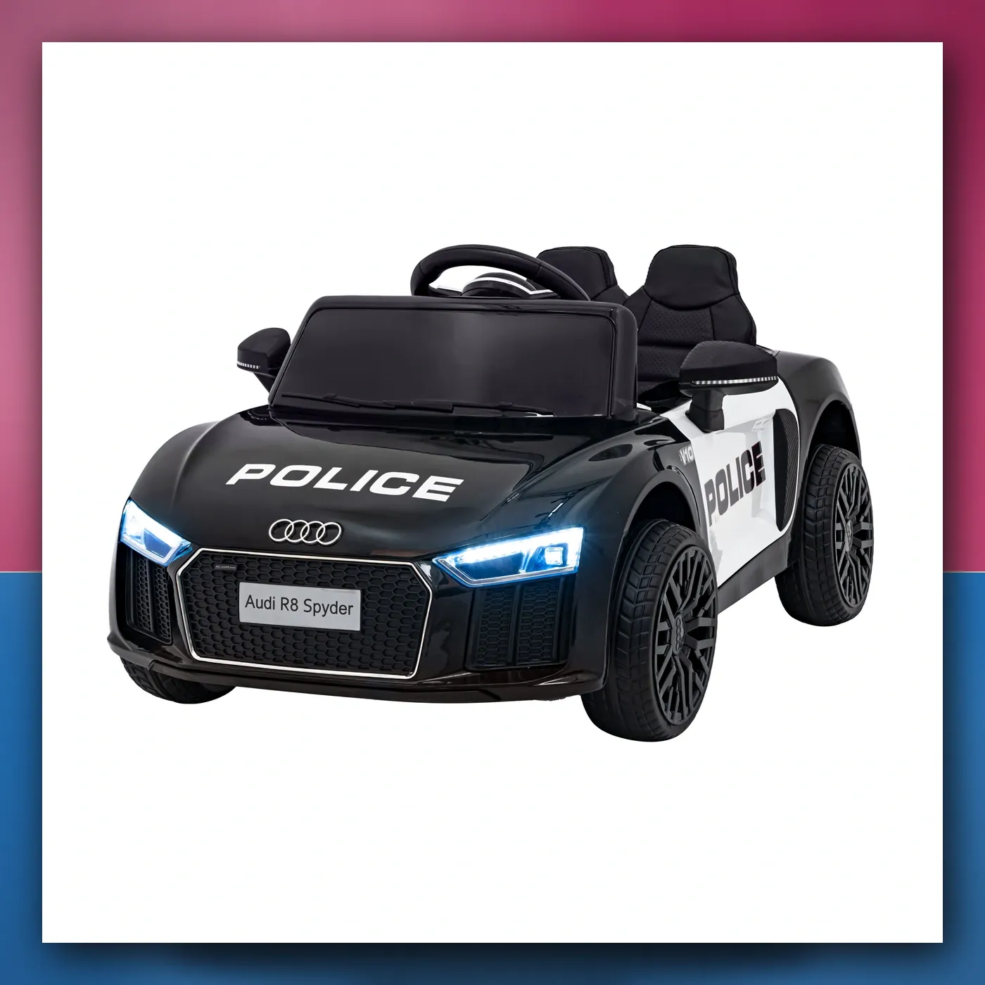 Audi R8 Policija na akumulator za djecu - + Daljinski upravljač + EVA + Lagani Start + MP3 + LED - slika 1