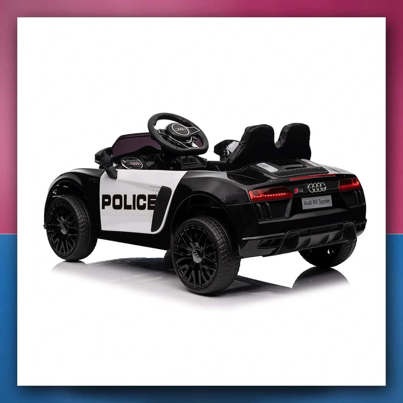 Audi R8 Policija na akumulator za djecu - + Daljinski upravljač + EVA + Lagani Start + MP3 + LED - slika 1