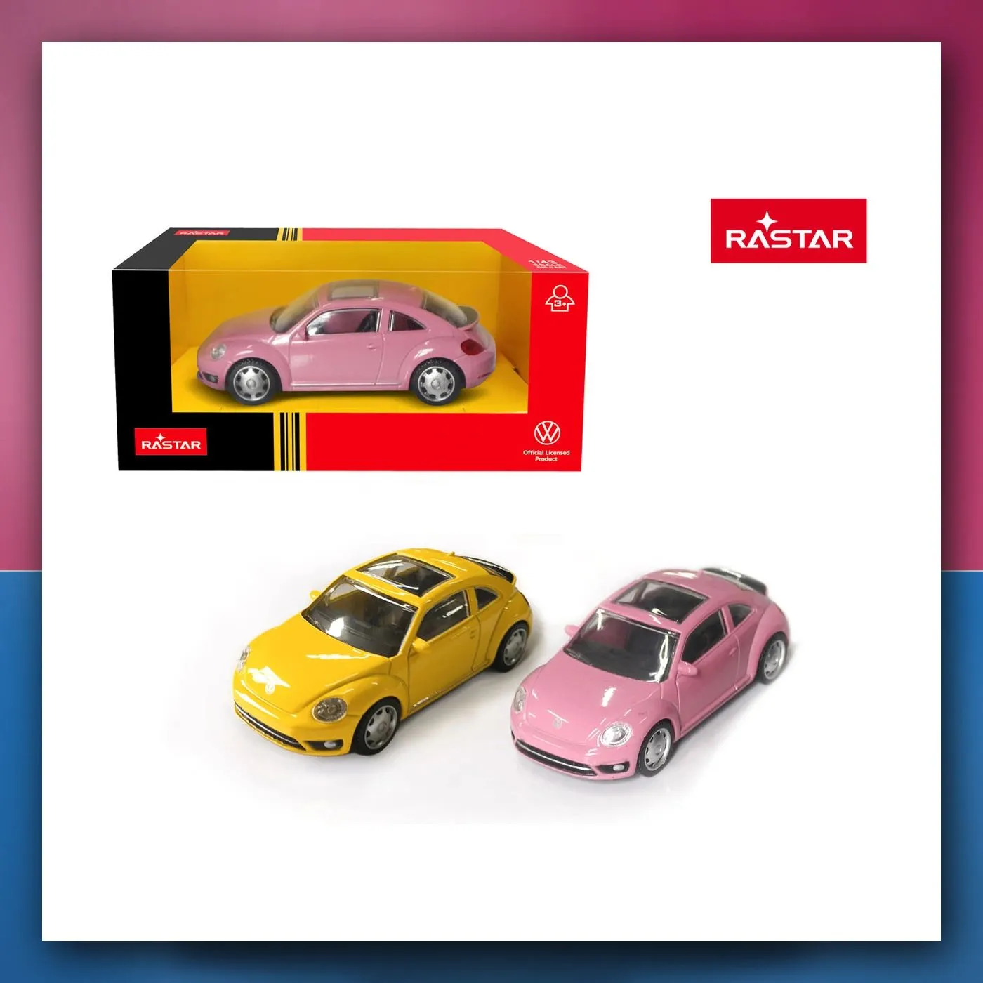 Metalni automobil Volkswagen Beetle žuti 1:43 RASTAR