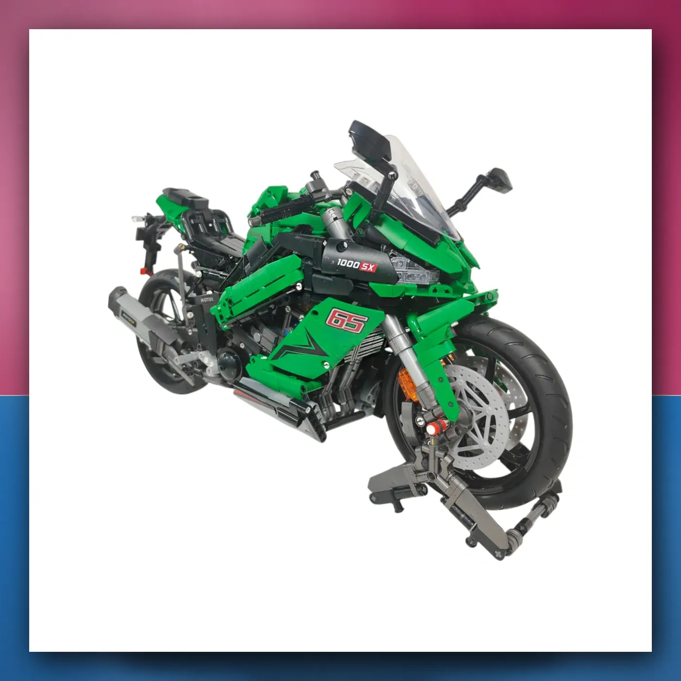 Set kockica tehničkih Motocikl Sportski zeleni 2304el. - slika 1
