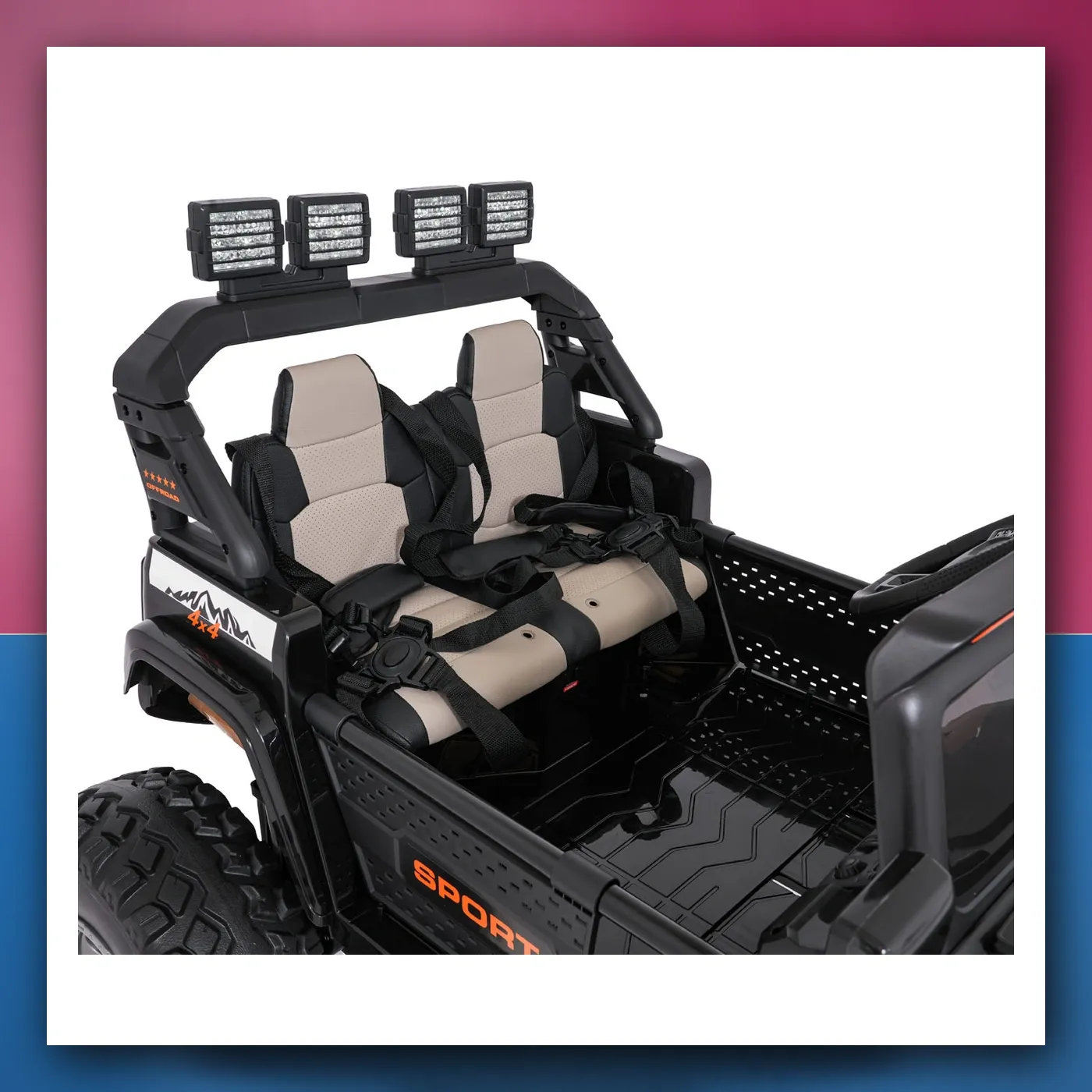 Auto na akumulator Ekstremno Sport 4x4 Varijabla Veličina crni - slika 1