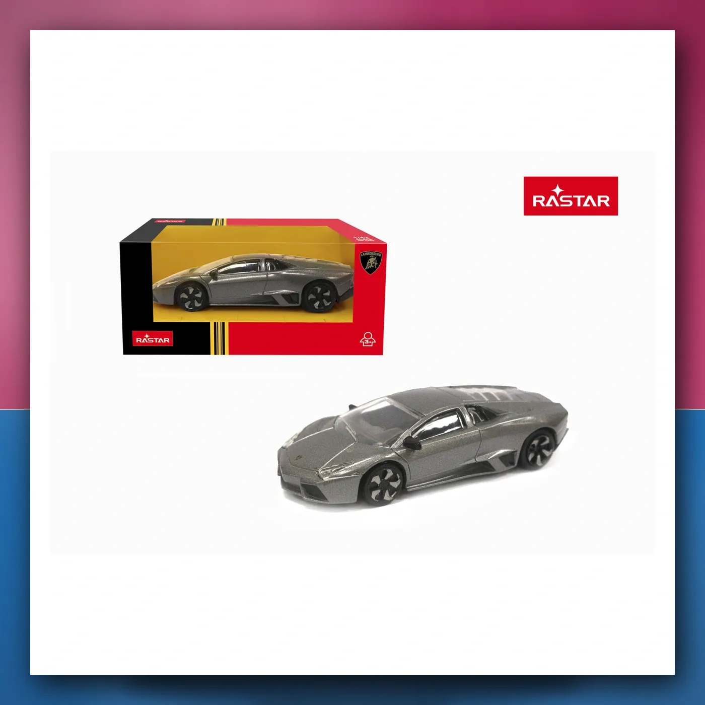 Metalni automobil Lamborghini Reventón sivi 1:43 RASTAR - slika 1