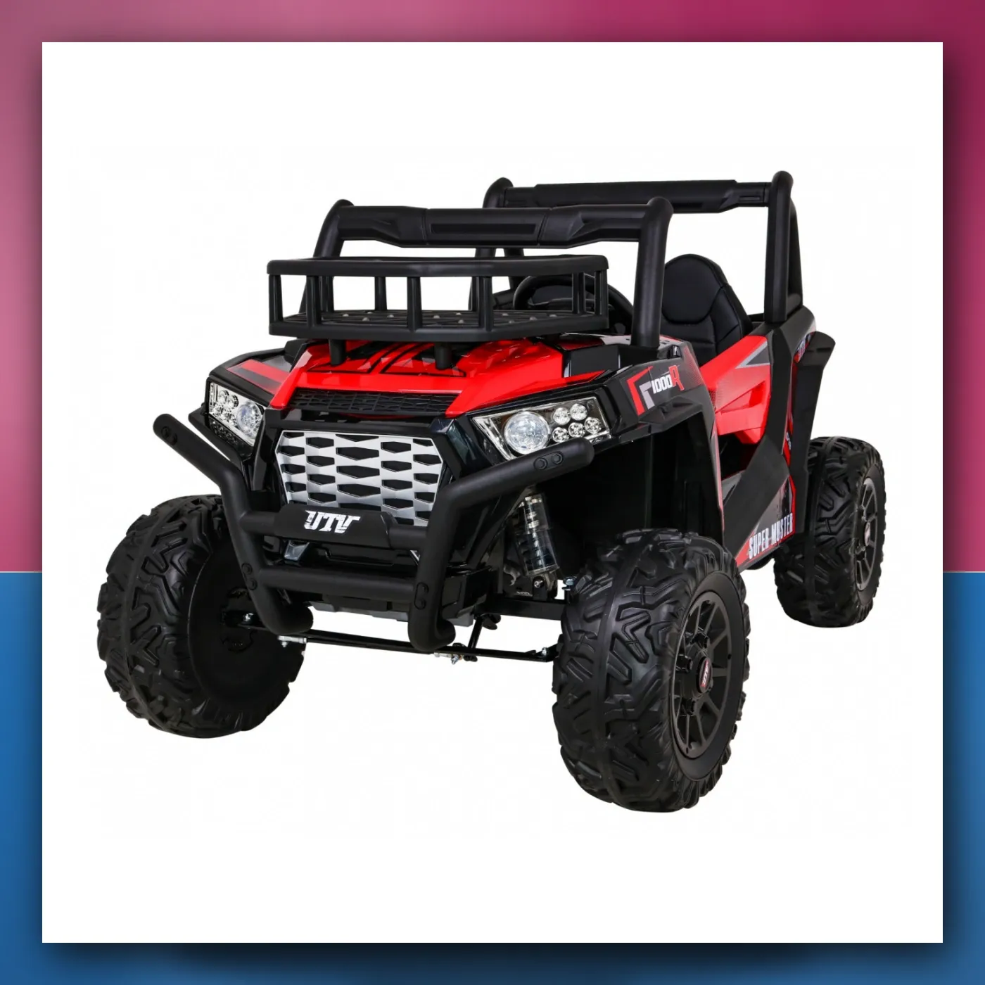 Buggy UTV Terenska za djecu crveni + Daljinski upravljač + Prtljažnik + Lagani Start + EVA + MP3 + LED - slika 1