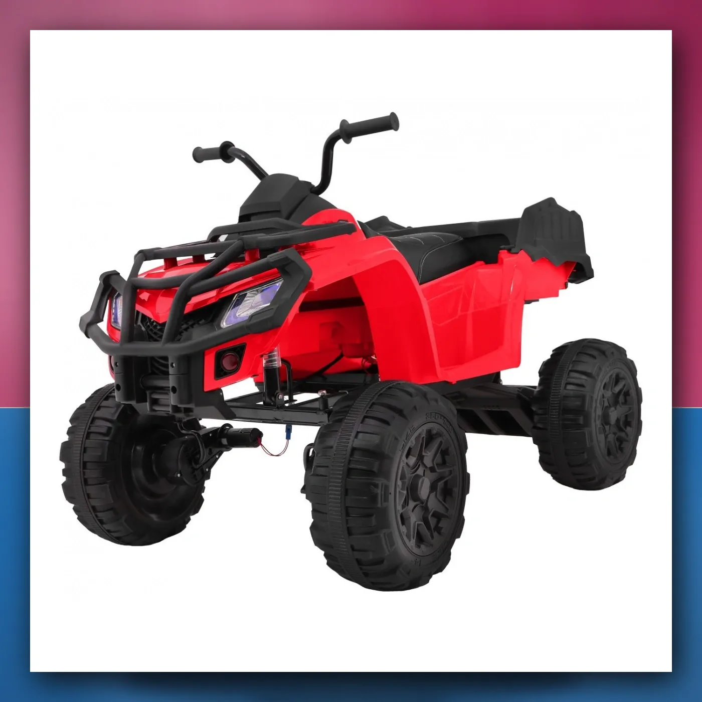 Četverocikl XL ATV na akumulator za djecu - crveni + Pogon 4x4 + Prtljažnik + Lagani Start + EVA + Audio + LED - slika 1