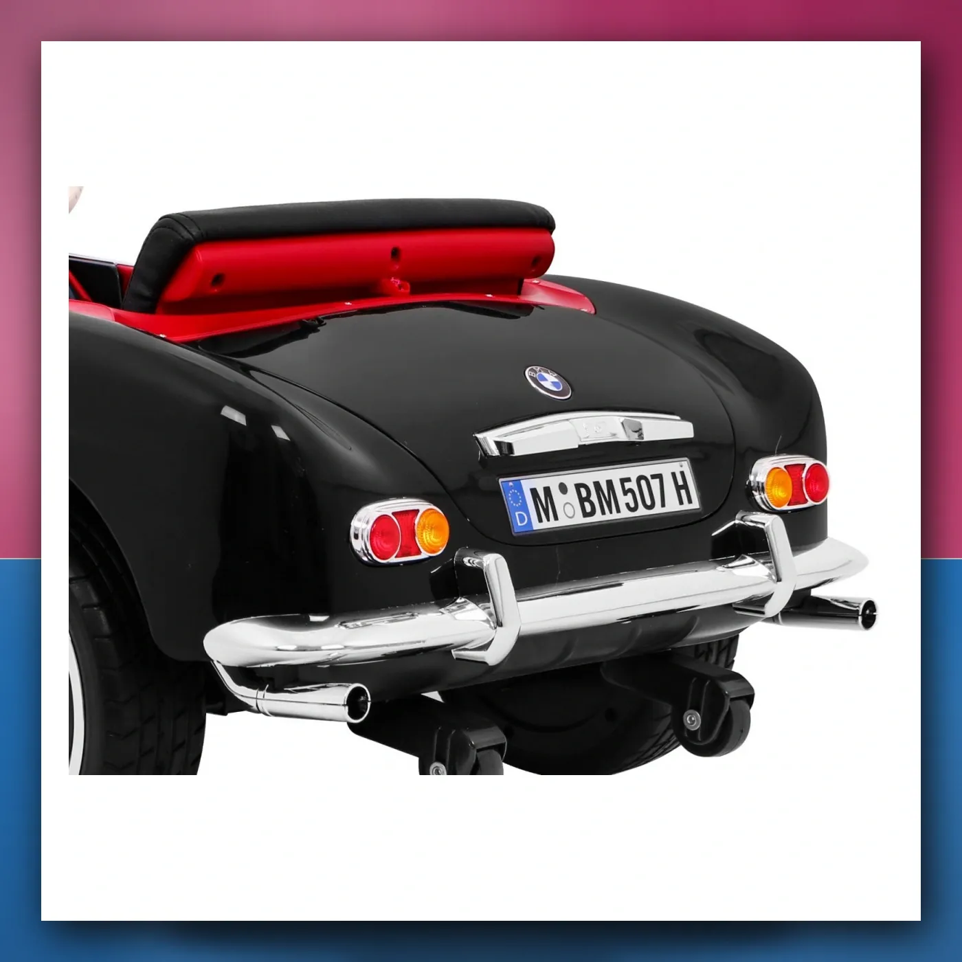 Mali auto BMW 507 Retro električne za djecu crni Roadster - slika 1