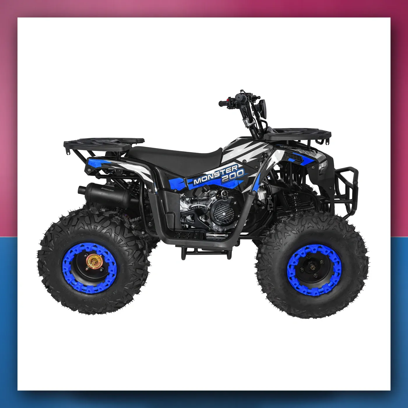 Četverocikl na akumulator Motorni 200CC MONSTER plavi - slika 1