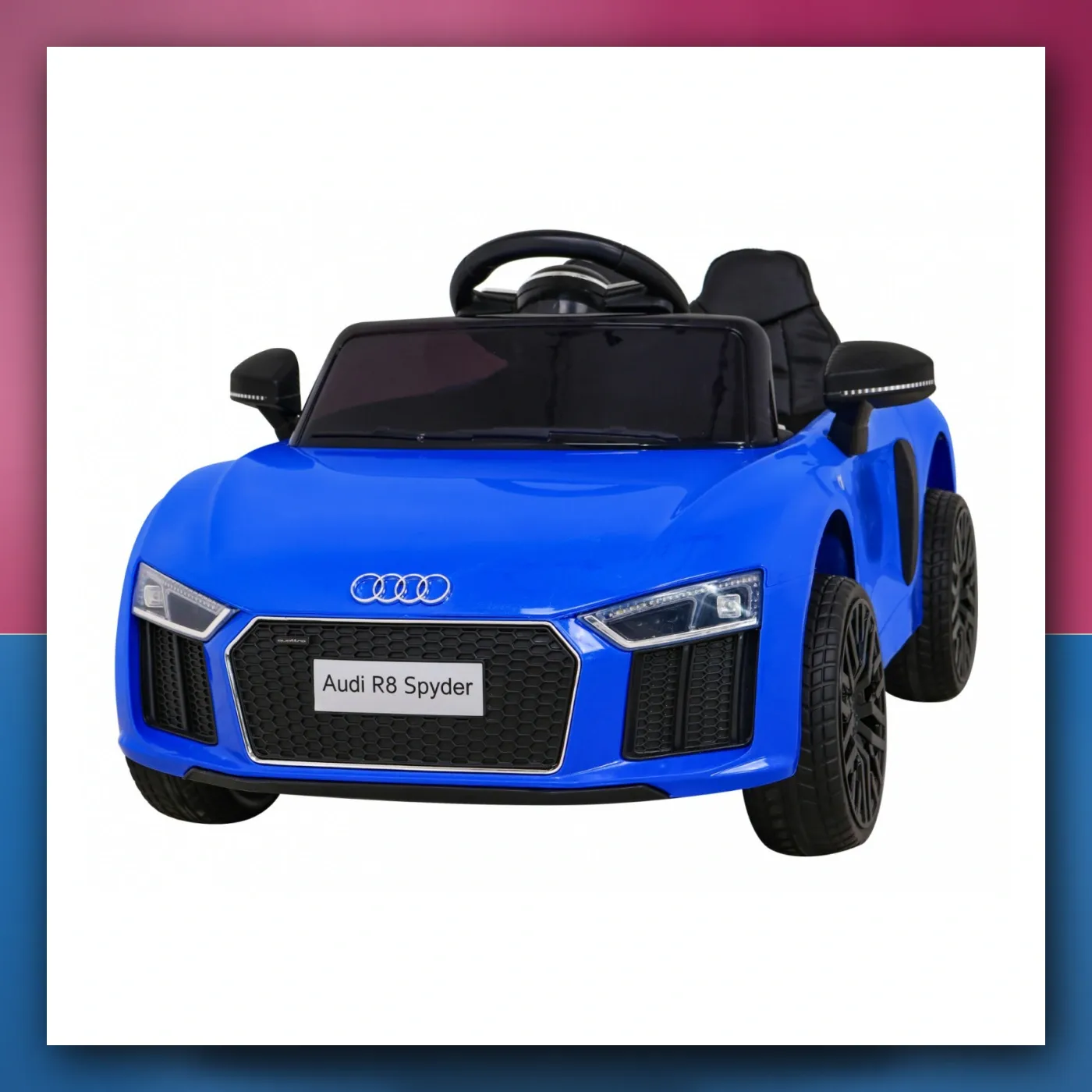 Audi R8 na akumulator za djecu - plavi + Daljinski upravljač + EVA + Lagani Start + MP3 + LED - slika 1