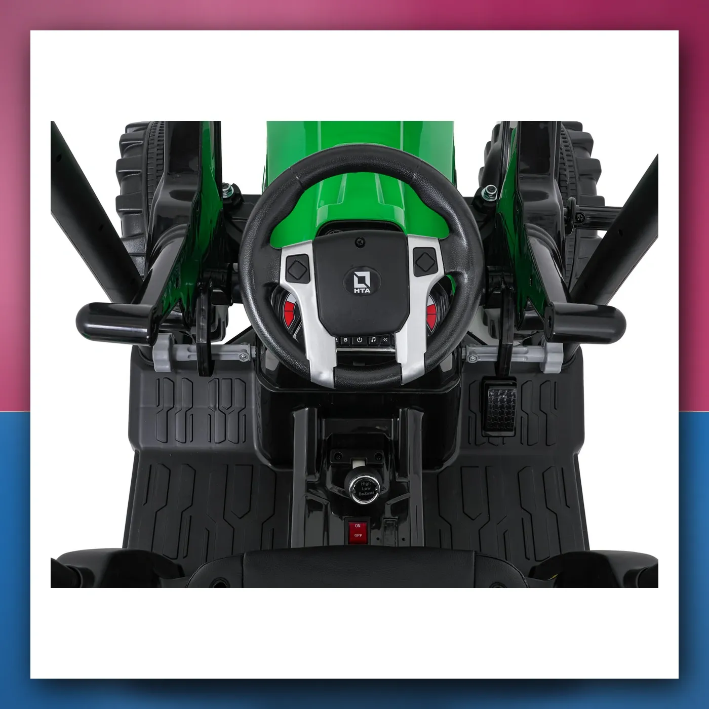 MEGA traktor D68 na akumulator s prikolicom, zeleni