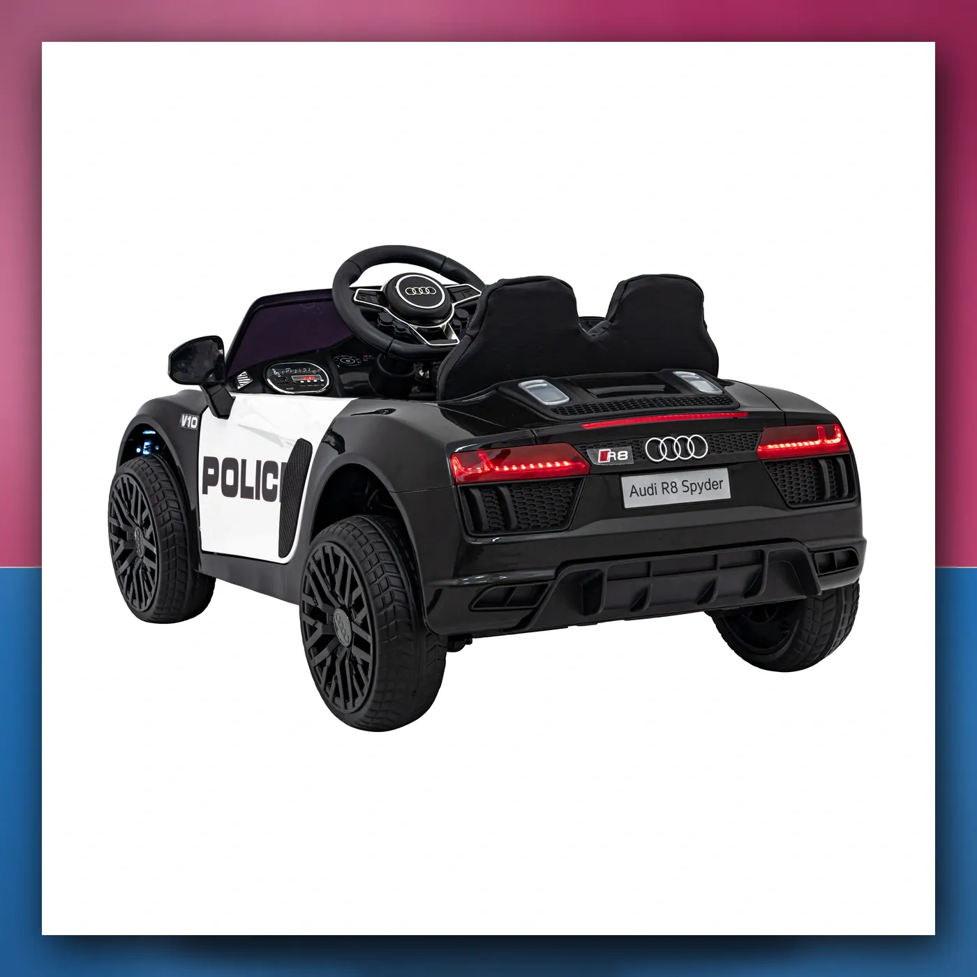 Audi R8 Policija na akumulator za djecu - + Daljinski upravljač + EVA + Lagani Start + MP3 + LED - slika 1