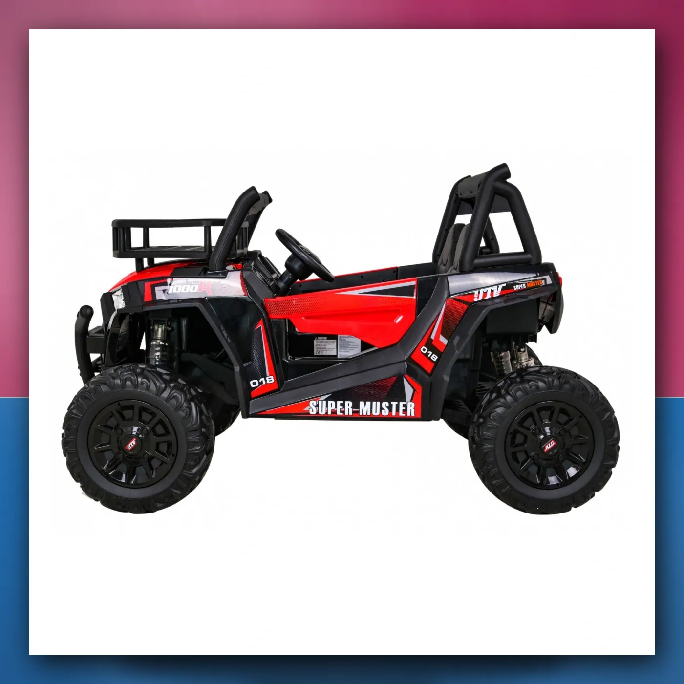 Buggy UTV Terenska za djecu crveni + Daljinski upravljač + Prtljažnik + Lagani Start + EVA + MP3 + LED - slika 1