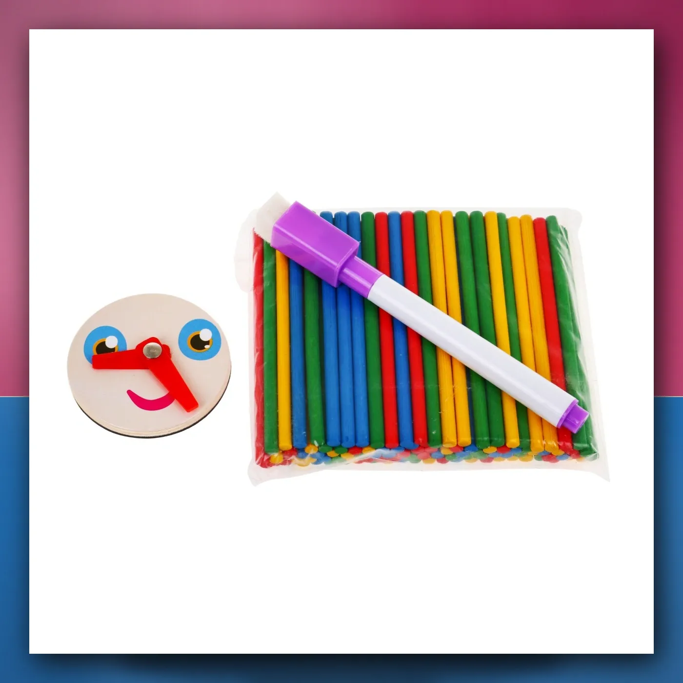 Drvena tabla magnetična za djecu 3 + set edukacijski + Dodaci - slika 1