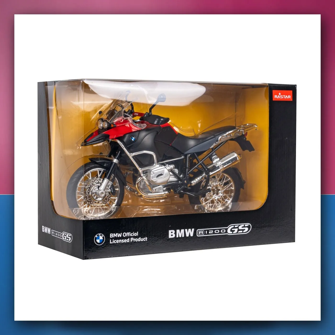 Motocikl BMW R 1200 GS crveni RASTAR 1:9 metalni model