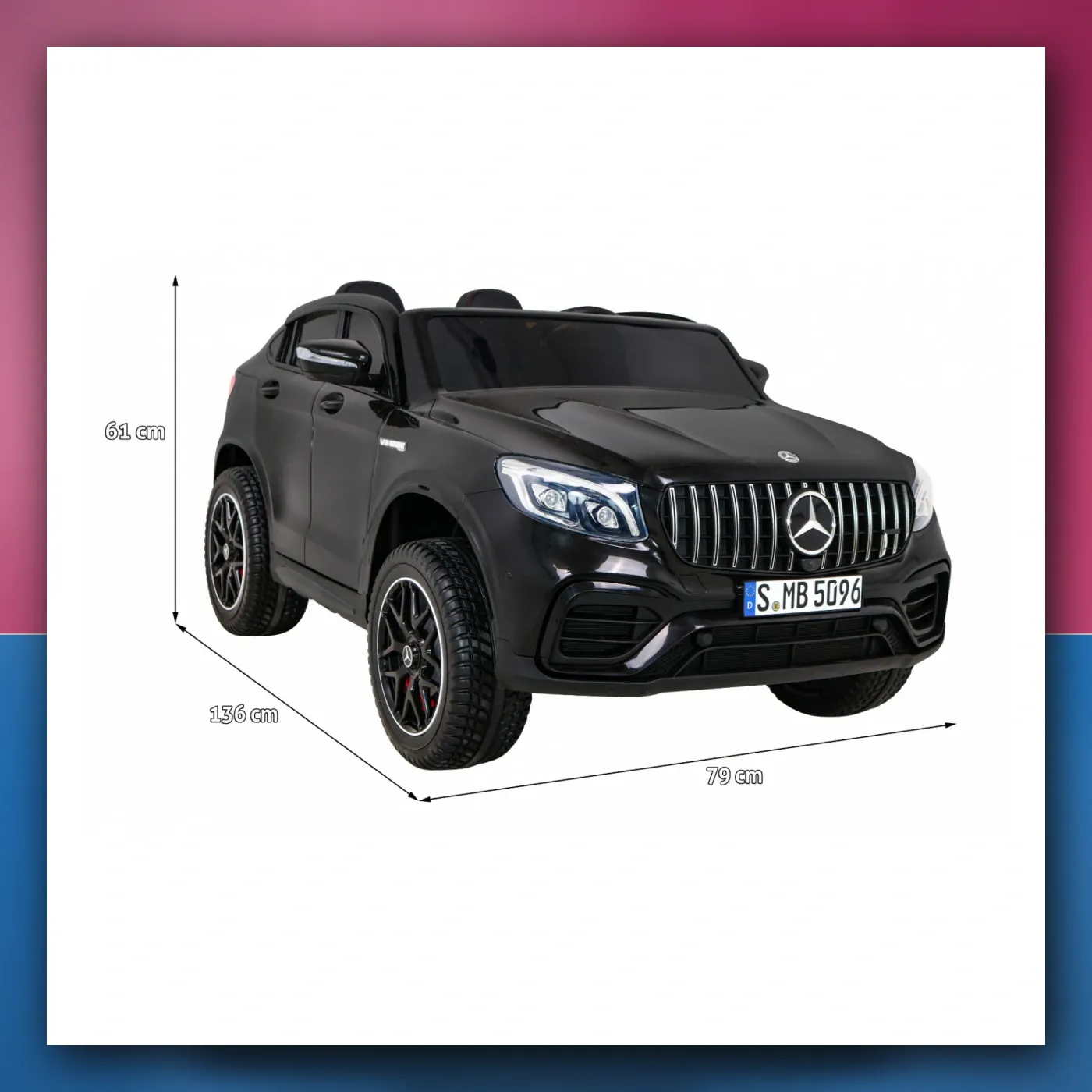 Auto Mercedes GLC 63S crne - SUV za djecu + Pogon 4x4 - slika 1