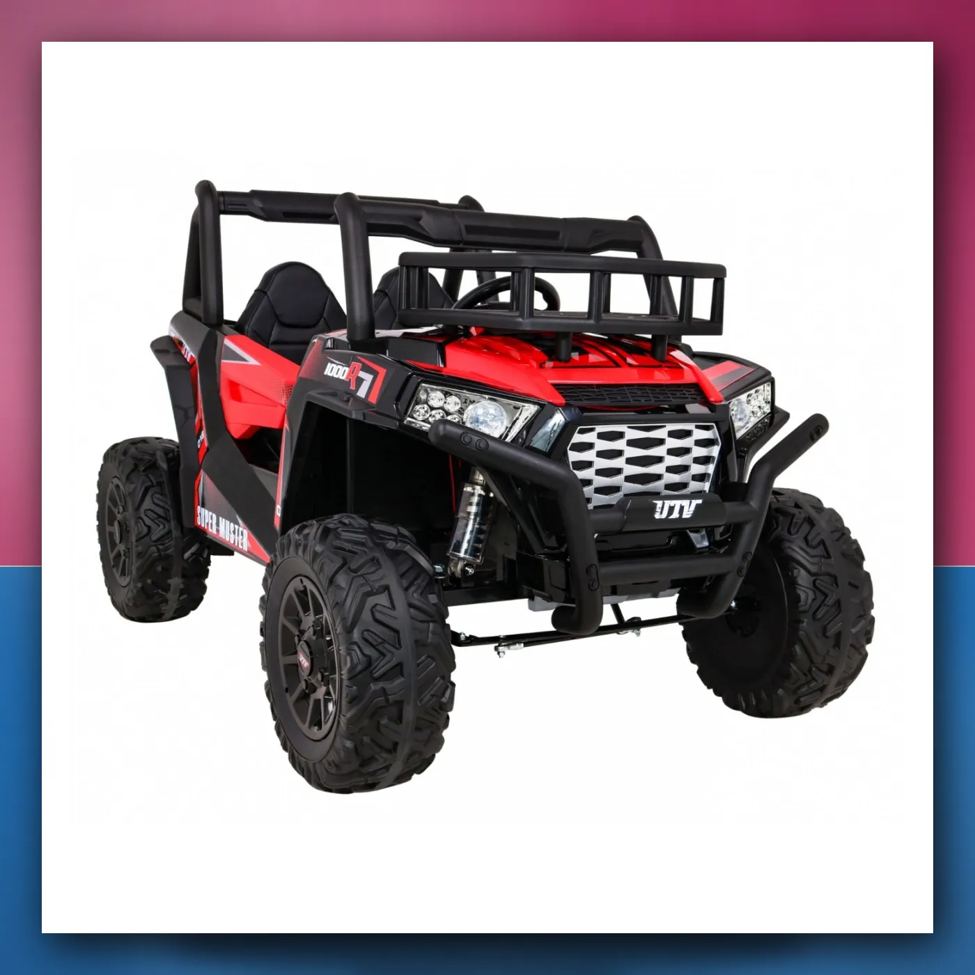 Buggy UTV Terenska za djecu crveni + Daljinski upravljač + Prtljažnik + Lagani Start + EVA + MP3 + LED - slika 1