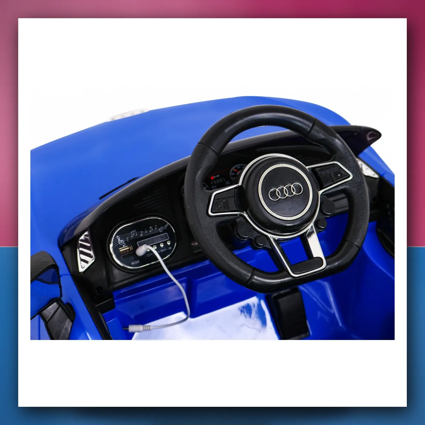 Audi R8 na akumulator za djecu - plavi + Daljinski upravljač + EVA + Lagani Start + MP3 + LED - slika 1