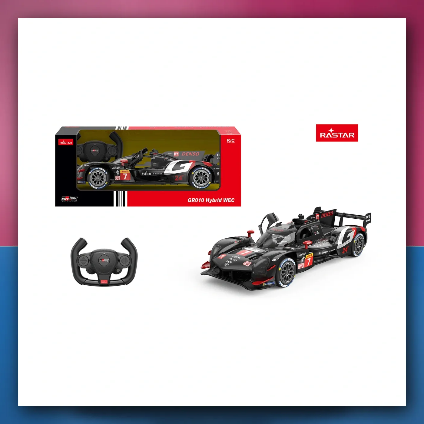 Automobil na daljinsko upravljanje Toyota GAZOO Racing GR010 Hybrid 1:14 crni RASTAR