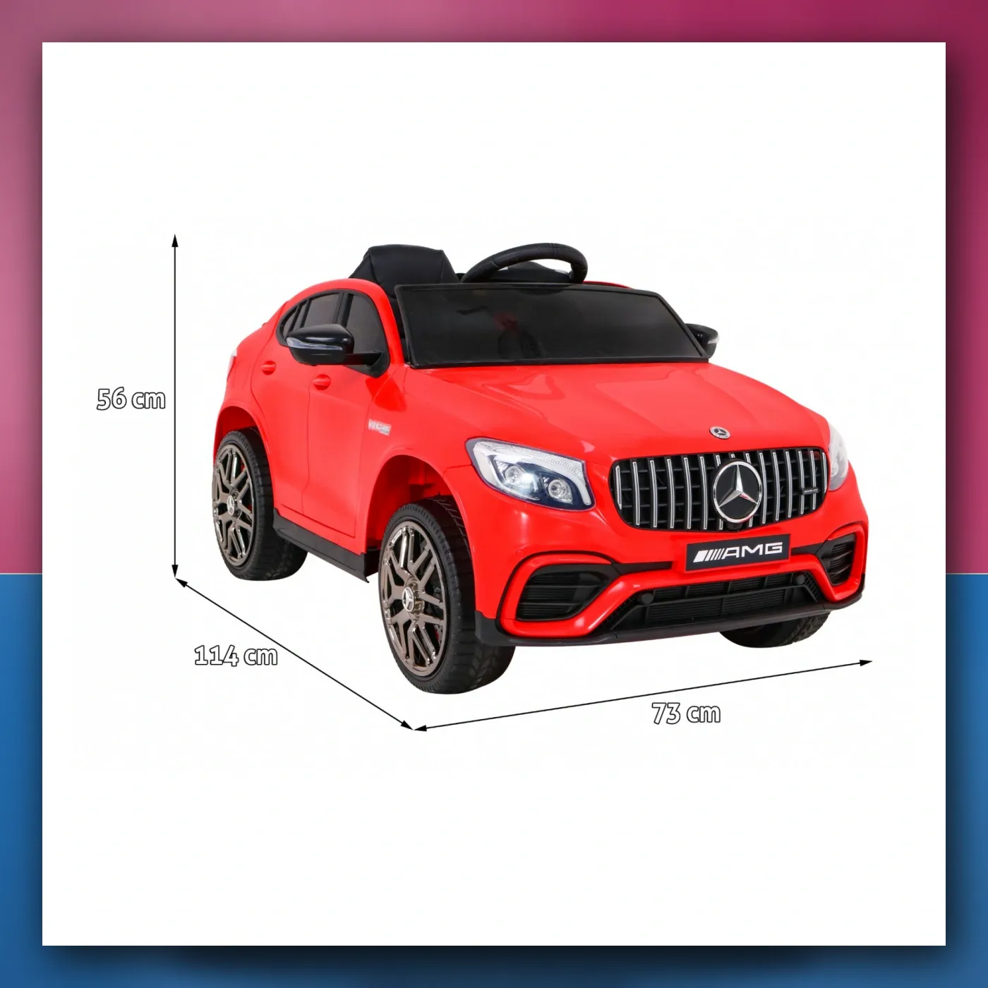 Mercedes Benz GLC63S za djecu crveni SUV + Daljinski upravljač - slika 1