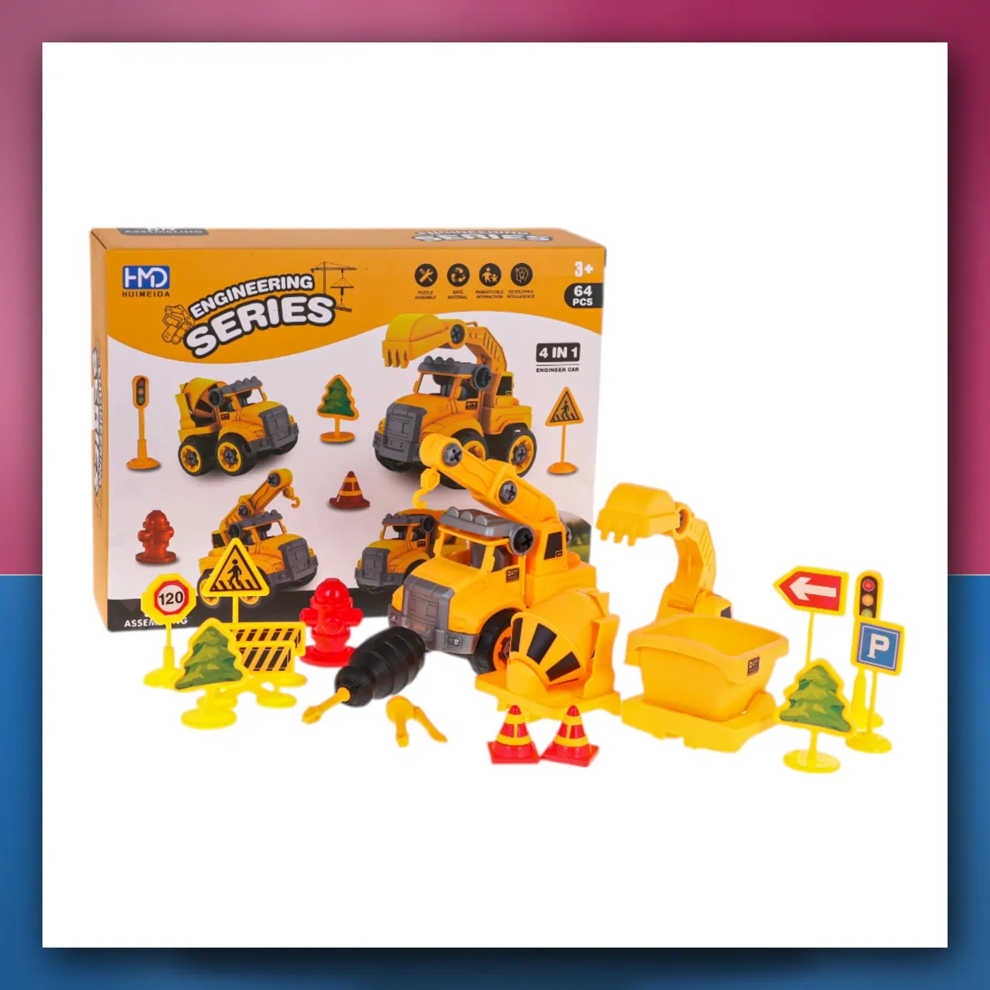 set Auta građevinskih + Dodaci - slika 1
