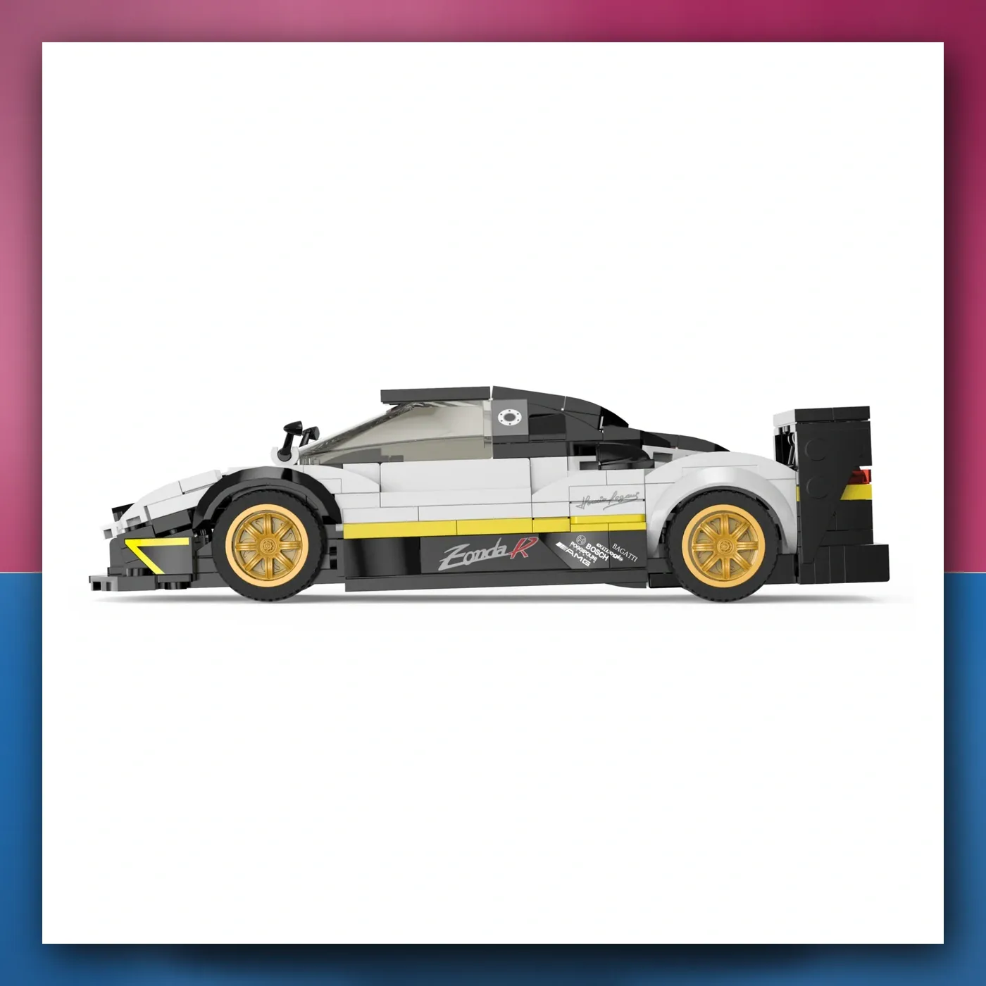 Mali auto 1: 28 Pagani Zonda R Kocke bijeli RASTAR - slika 1