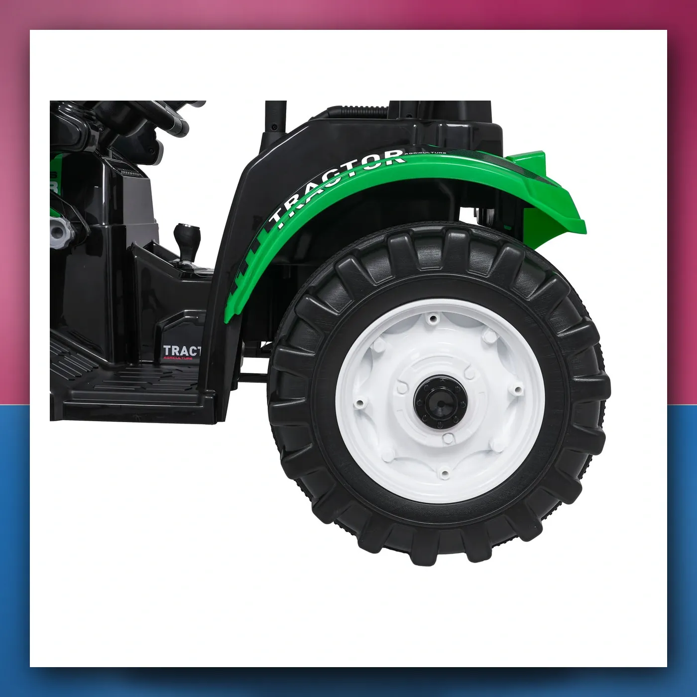 MEGA traktor D68 na akumulator s prikolicom, zeleni