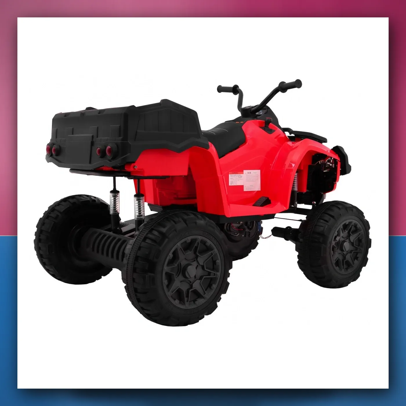Četverocikl XL ATV na akumulator za djecu - crveni + Pogon 4x4 + Prtljažnik + Lagani Start + EVA + Audio + LED - slika 1