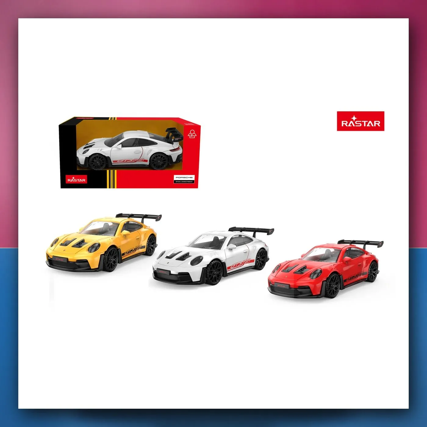 Metalni automobil Porsche 911 GT3 RS 1:43 crveni RASTAR