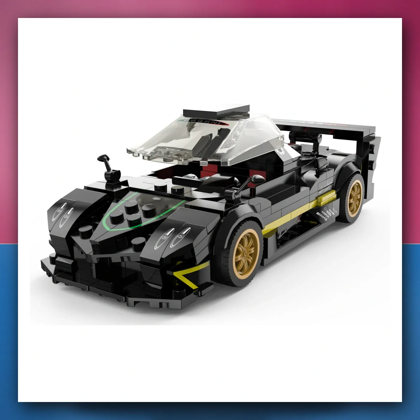 Mali auto 1: 28 Pagani Zonda R Kocke crni RASTAR - slika 1