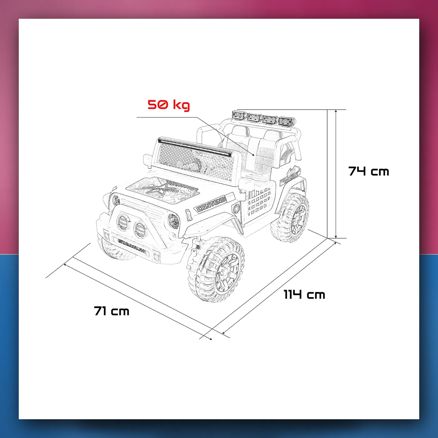 Auto na akumulator Jeep ZVIJER 4x4 bijeli - slika 1