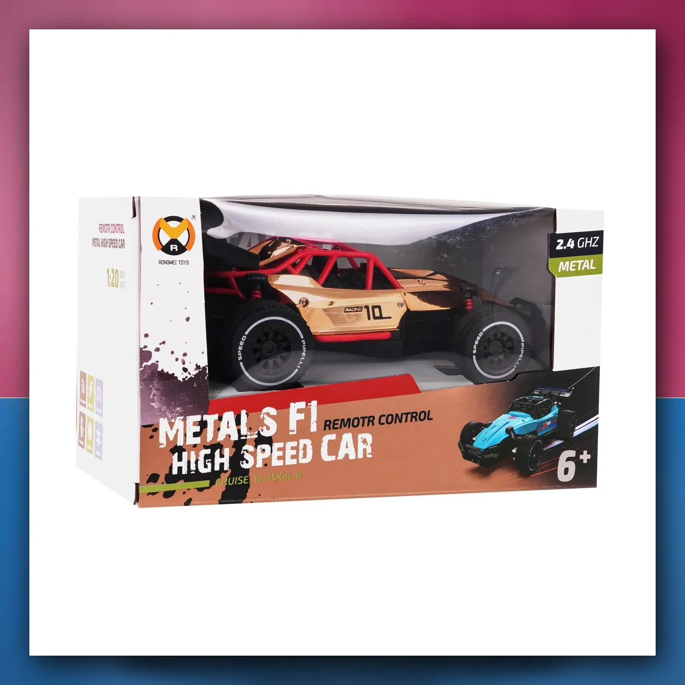 Metalne Mali auto Trkački 01 Zlatni R / C - slika 1