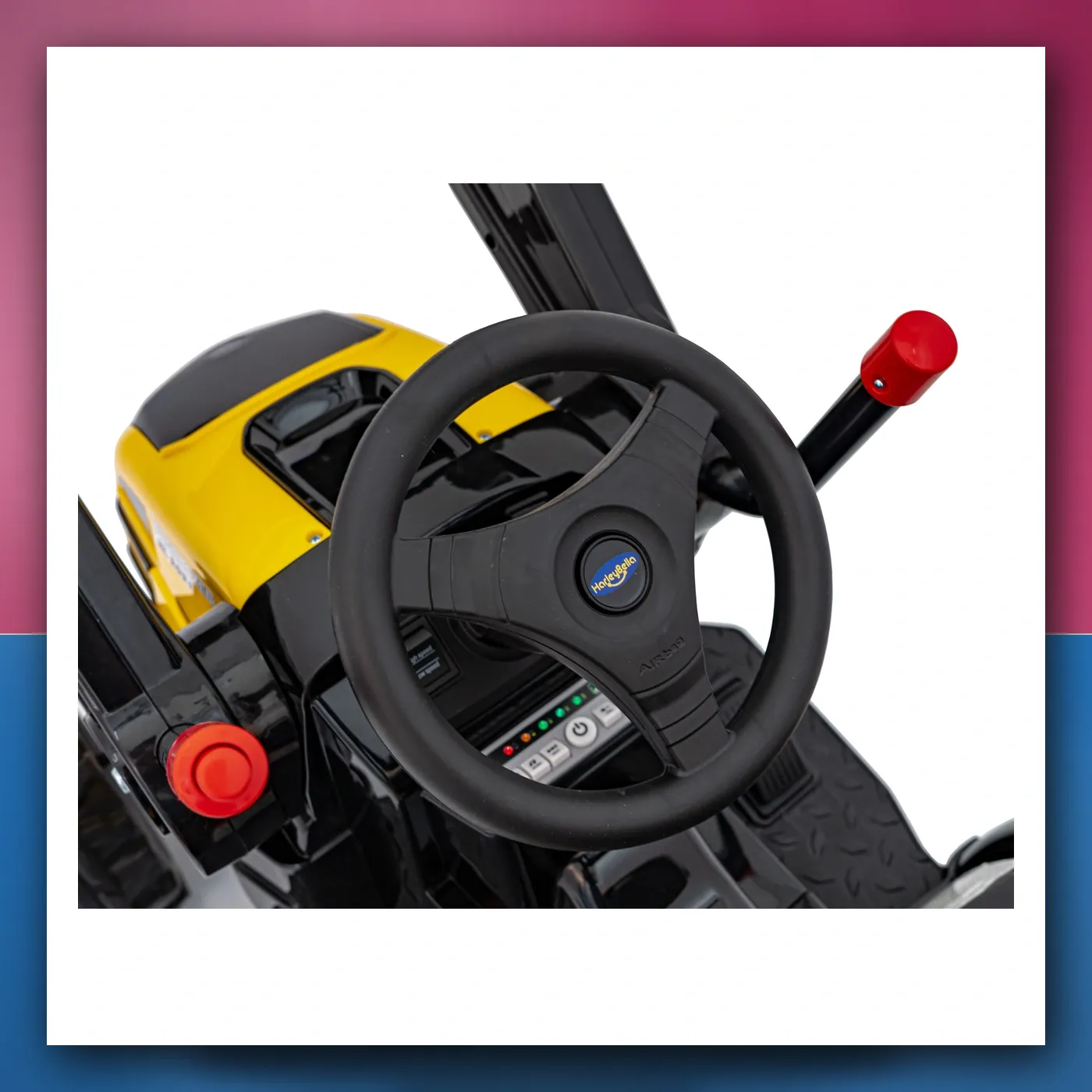 Bager Traktor na akumulator za djecu - žuti + Pokretni Ruka Žlica + Daljinski upravljač + Lagani Start + Radio FM + LED - slika 1