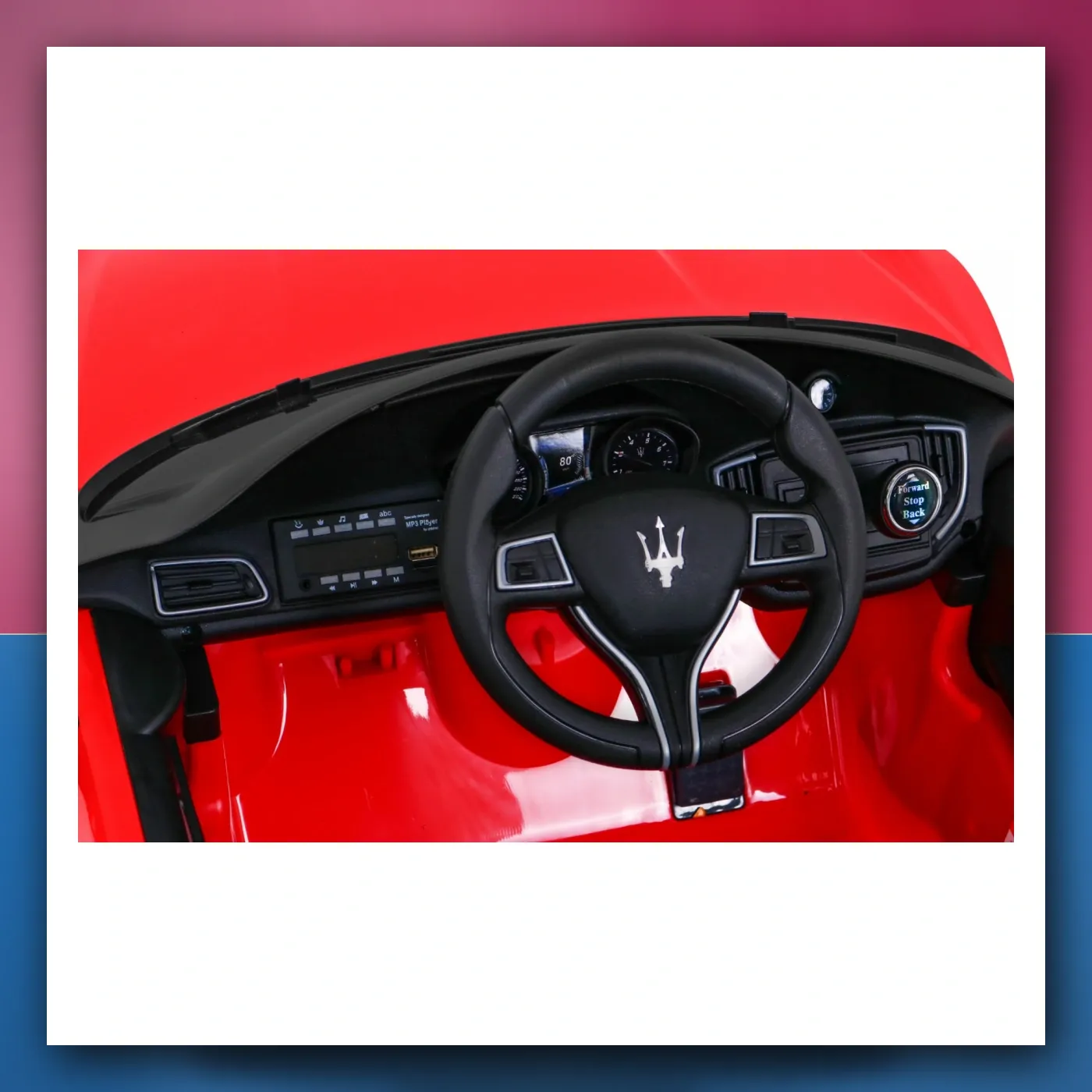 Maserati Ghibli na akumulator za djecu - crveni + Daljinski upravljač + Lagani Start + EVA + MP3 USB + LED - slika 1