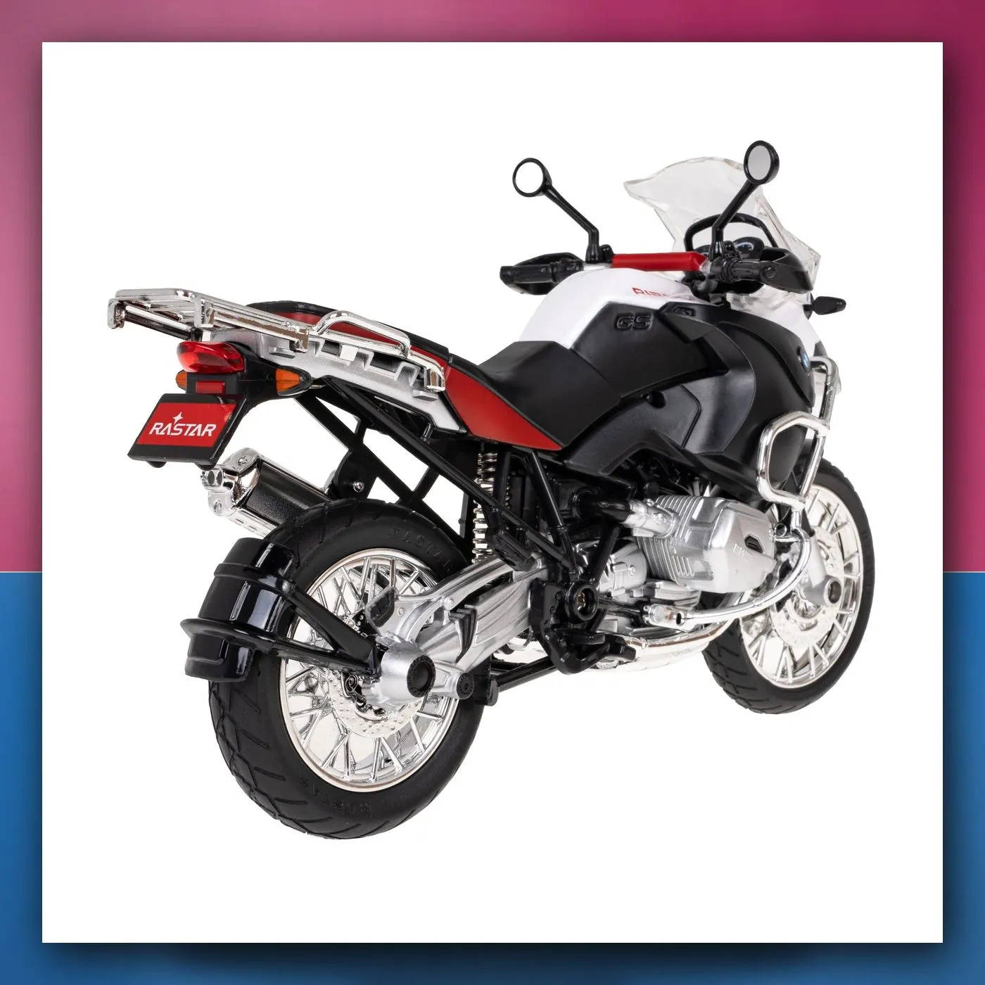 Motocikl BMW R 1200 GS bijeli RASTAR 1:9 metalni model