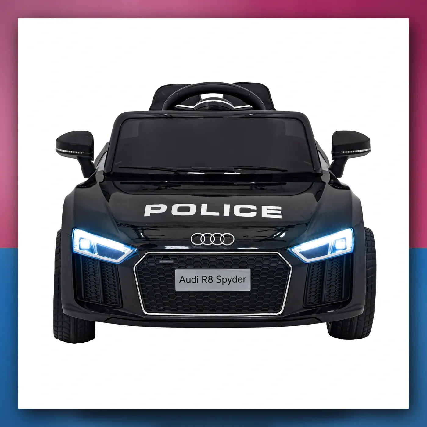 Audi R8 Policija na akumulator za djecu - + Daljinski upravljač + EVA + Lagani Start + MP3 + LED - slika 1