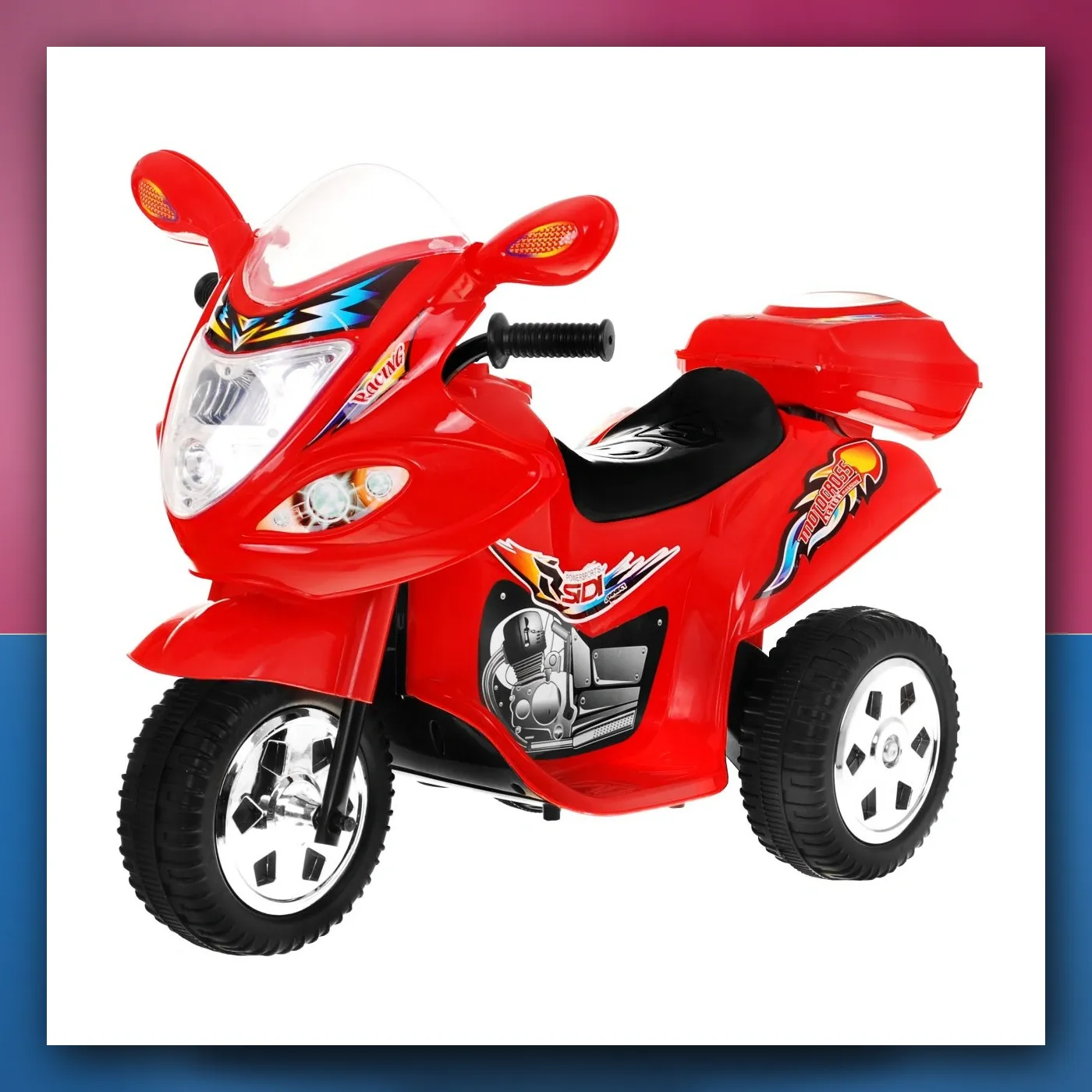 Motorić Trokotač BJX - 088 električni za najmlađih crveni + Zvukovi + Svjetla - slika 1