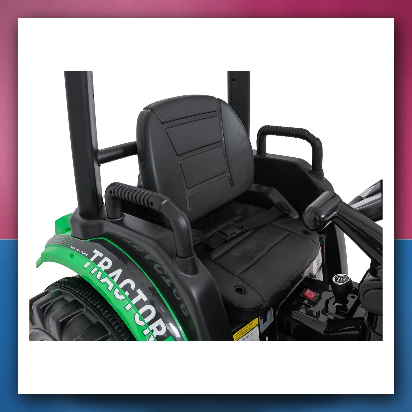 MEGA traktor D68 na akumulator s prikolicom, zeleni