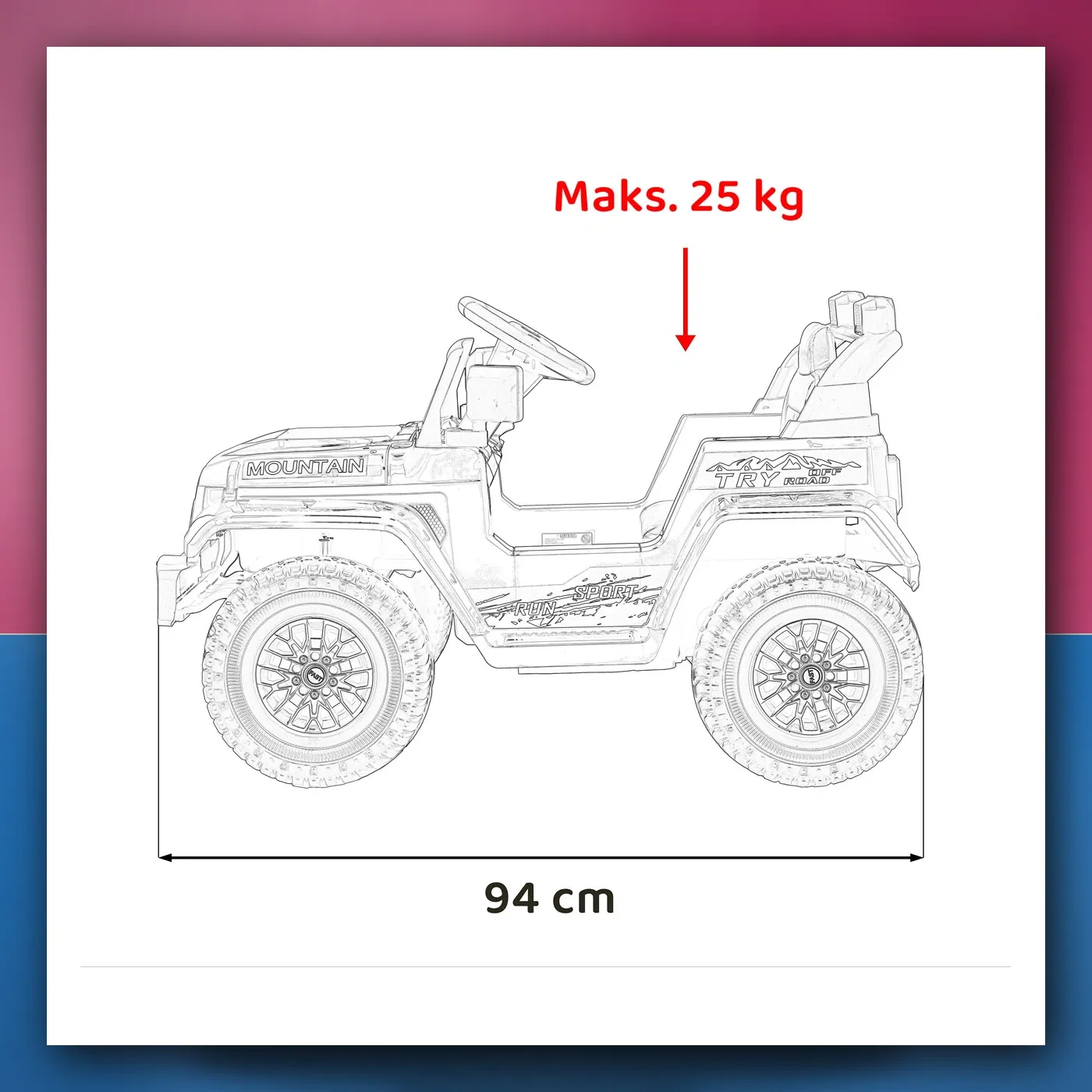 Auto na akumulator Off Cesta PLANINA bijeli - slika 1